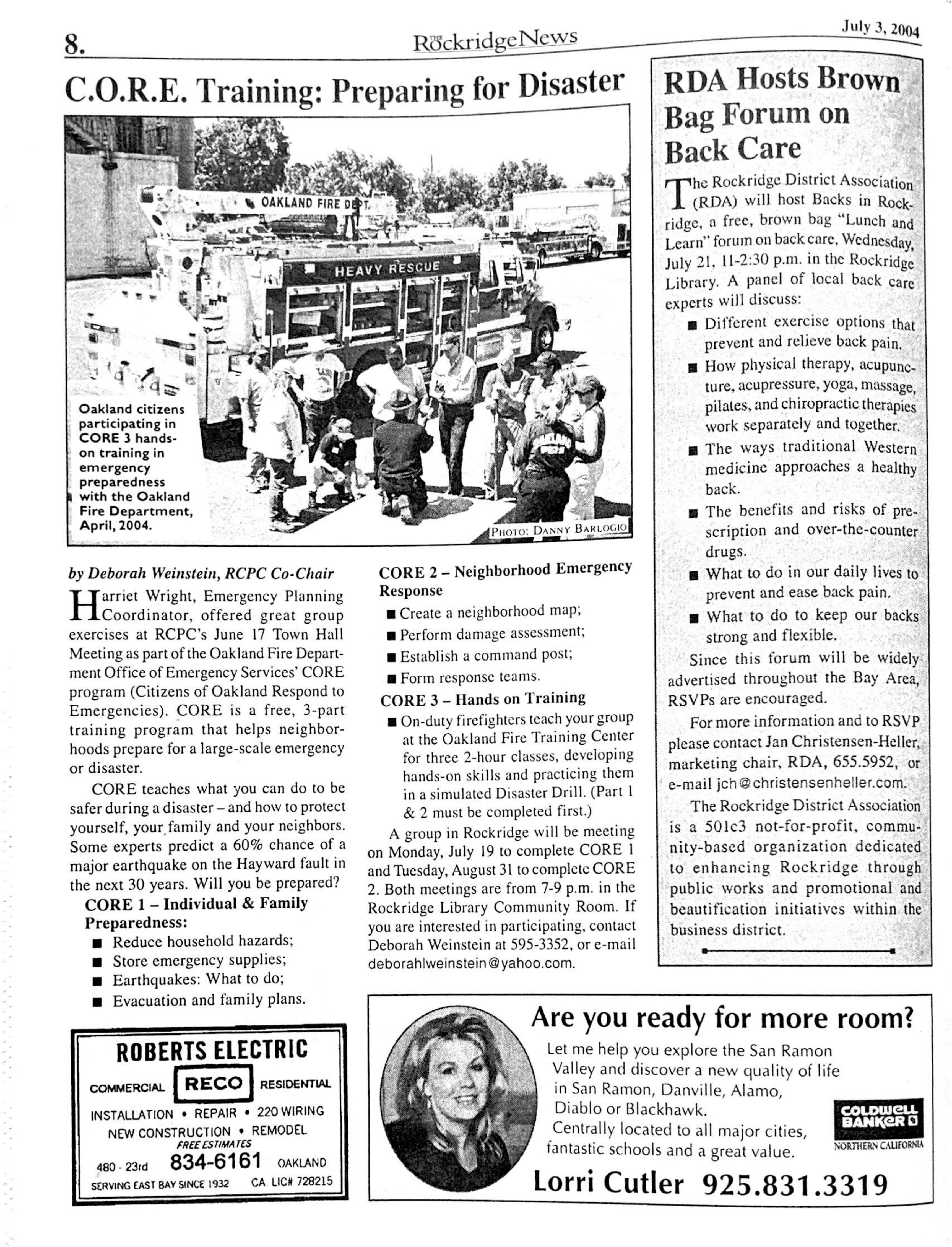 Click to zoom in The Rockridge News, June 2004, page 8