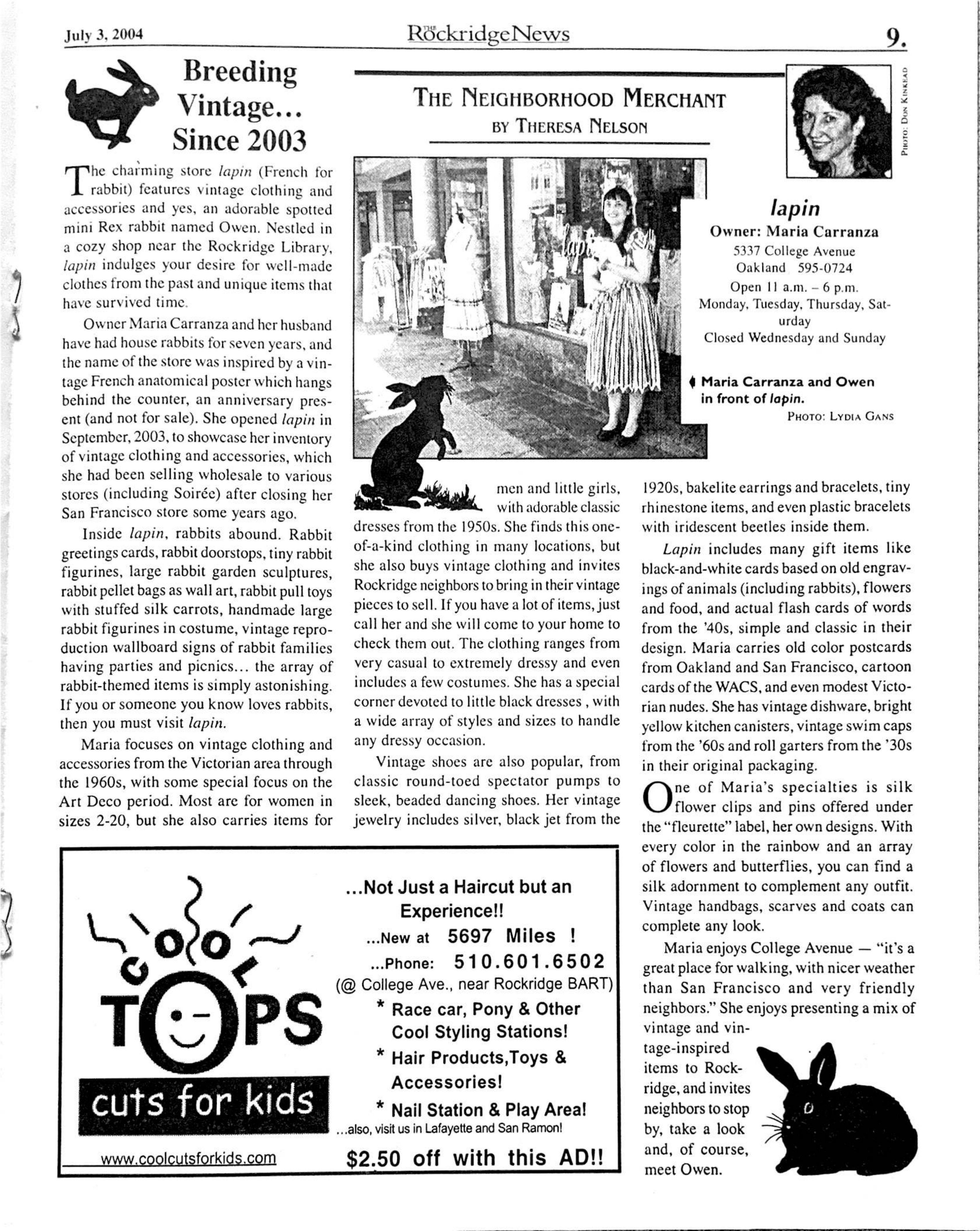 Click to zoom in The Rockridge News, June 2004, page 9