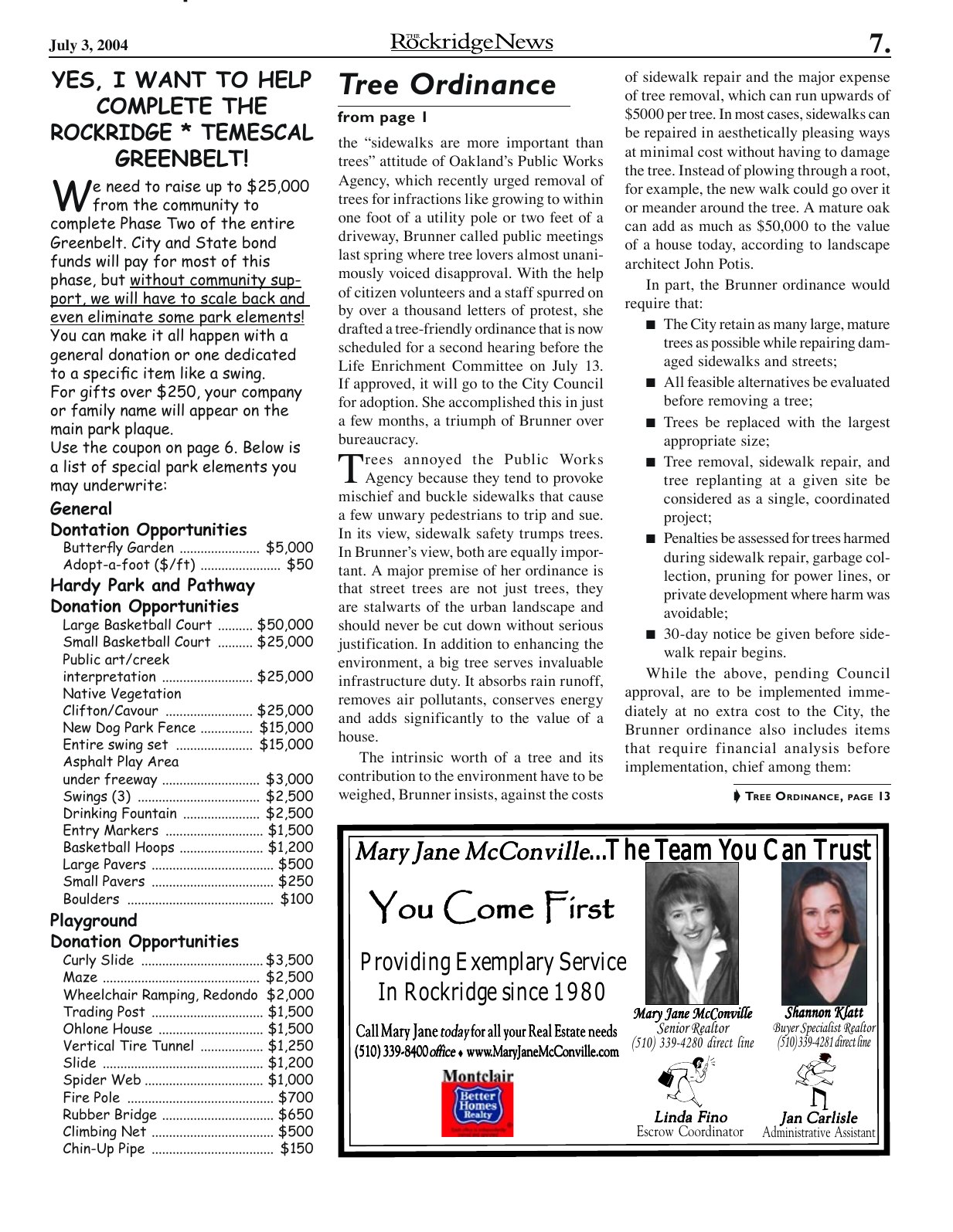 Click to zoom in The Rockridge News, July 2004, page 7