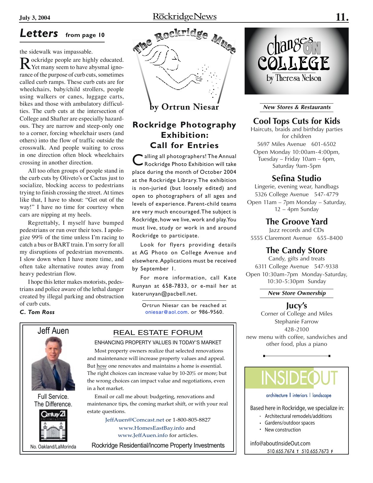 Click to zoom in The Rockridge News, July 2004, page 11