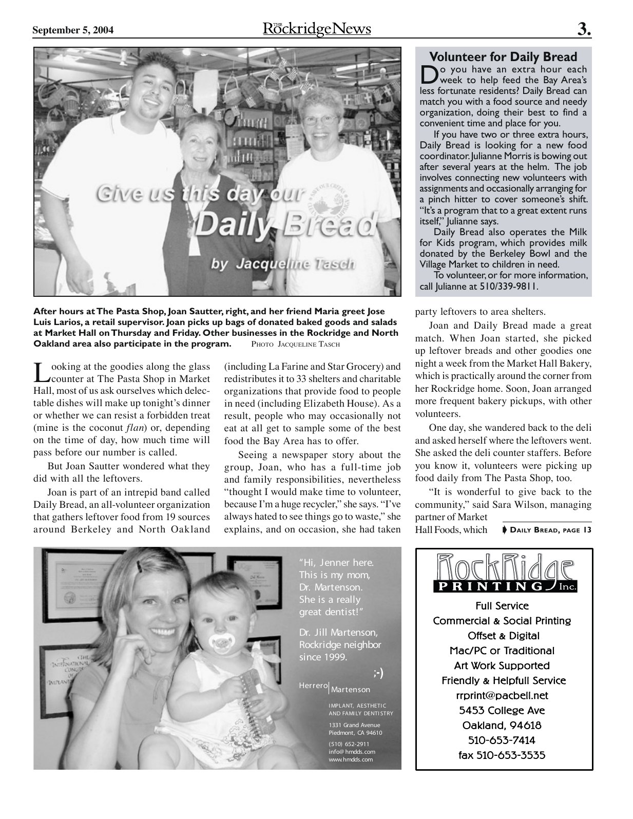 Click to zoom in The Rockridge News, September 2004, page 3