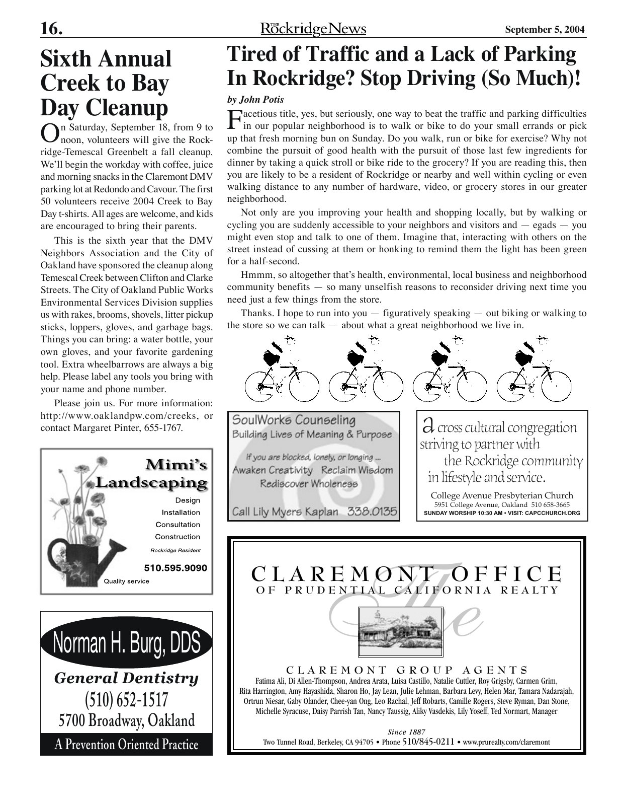 The Rockridge News, September 2004, page 16