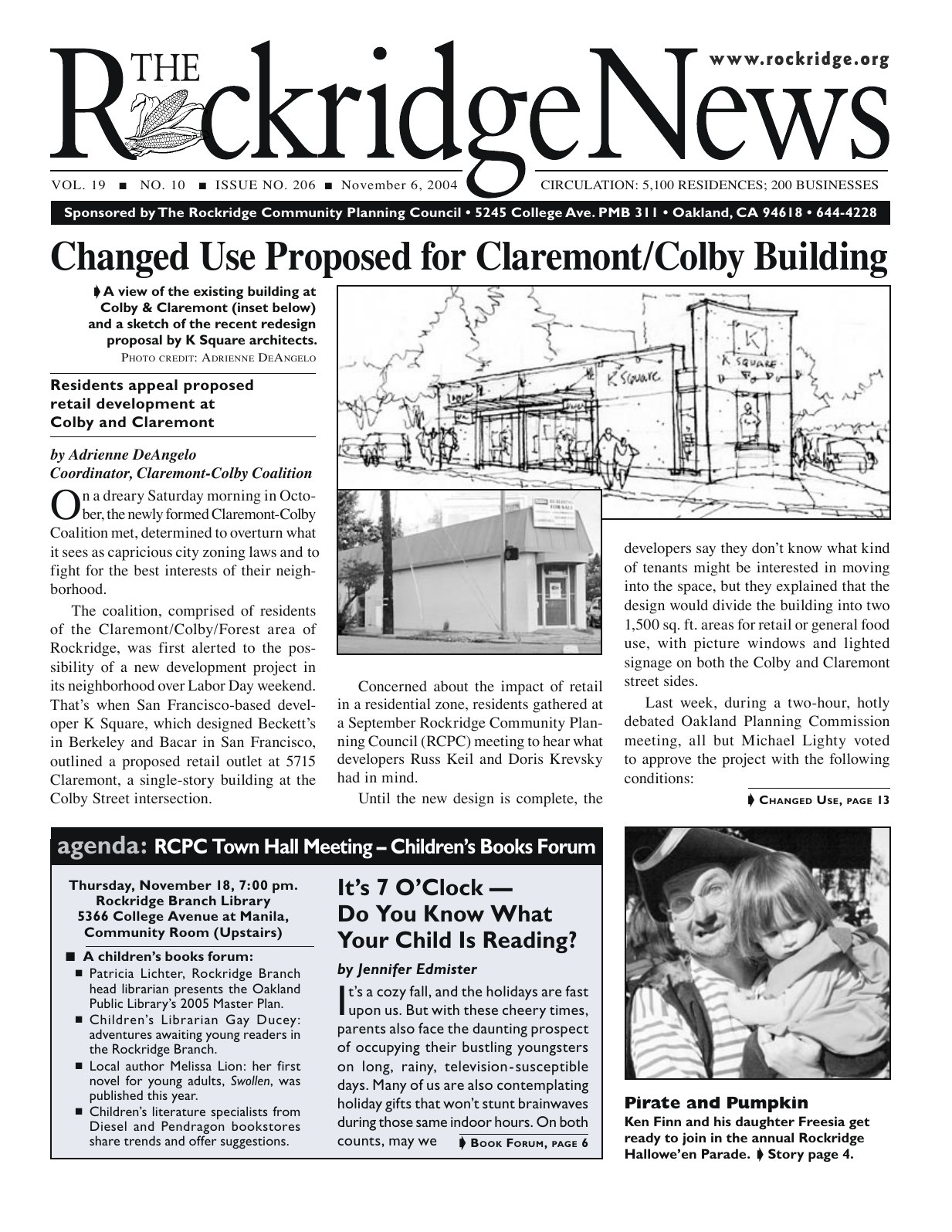 Click to zoom in The Rockridge News, November 2004, page 1
