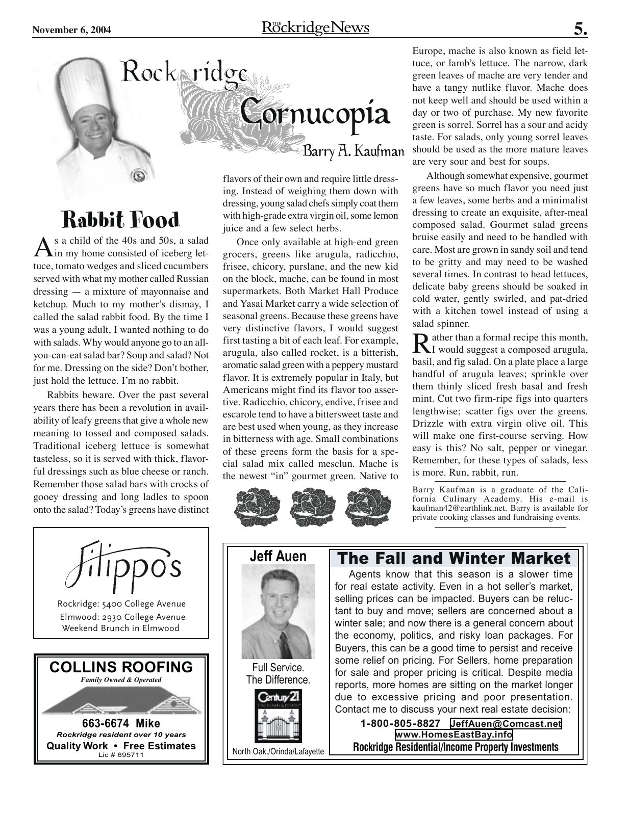 Click to zoom in The Rockridge News, November 2004, page 5