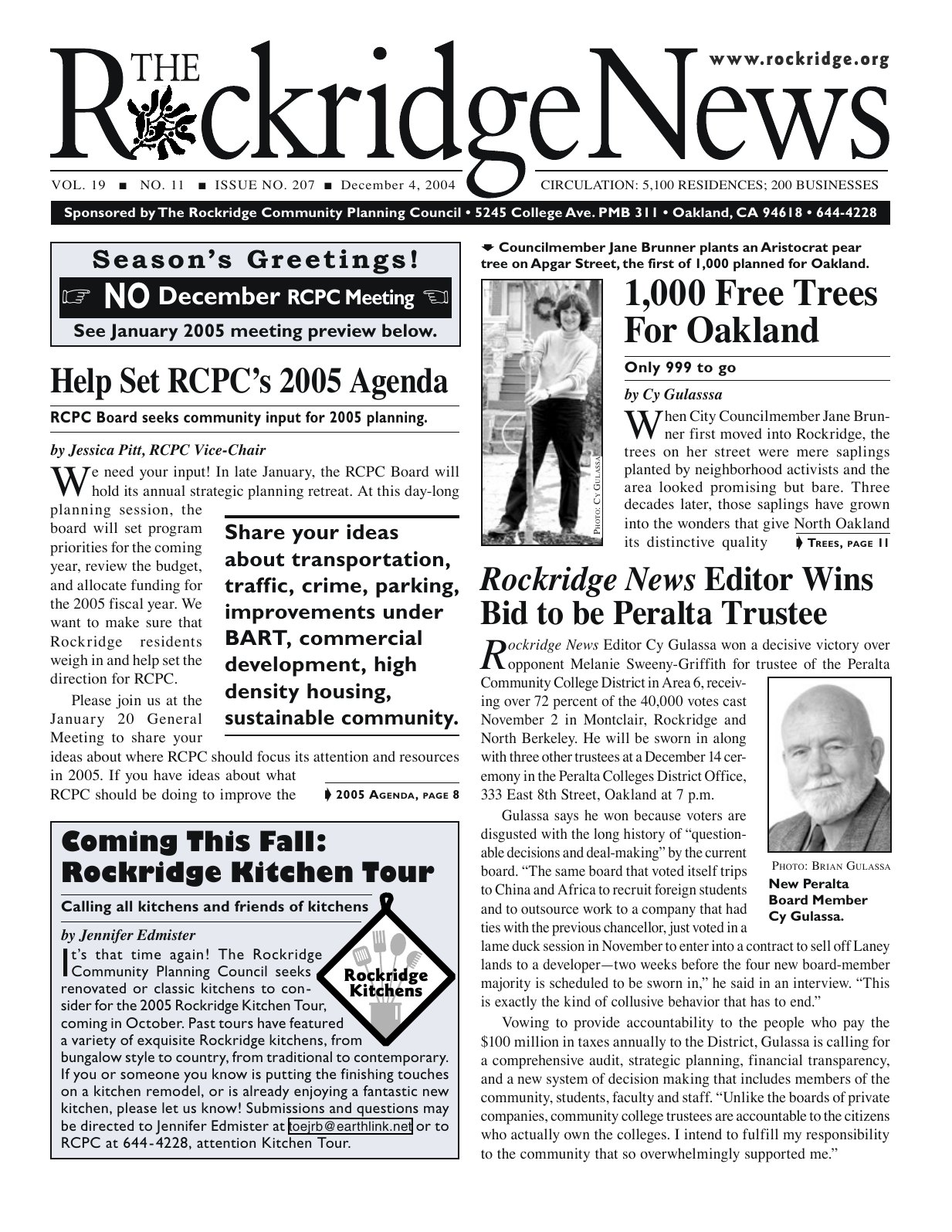 Click to zoom in The Rockridge News, December 2004, page 1
