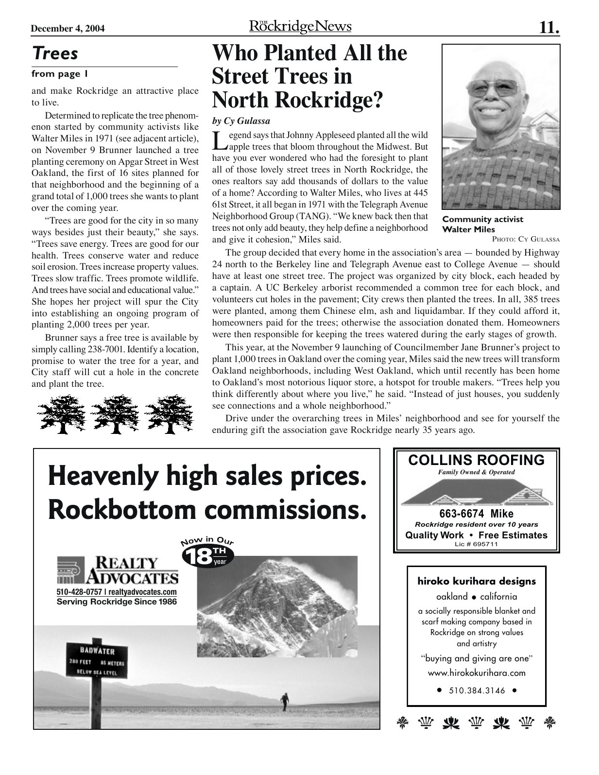 Click to zoom in The Rockridge News, December 2004, page 11