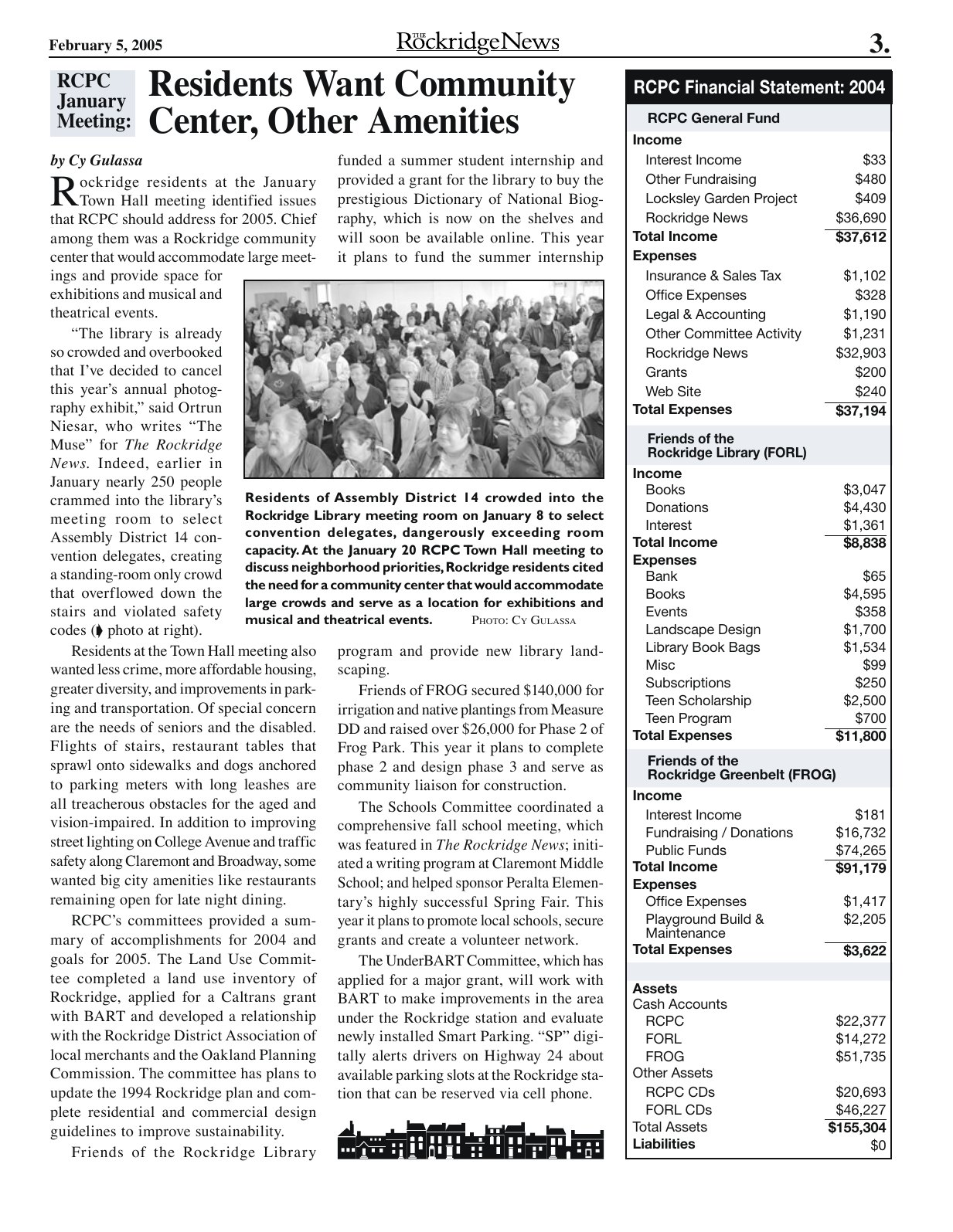 Click to zoom in The Rockridge News, February 2005, page 3