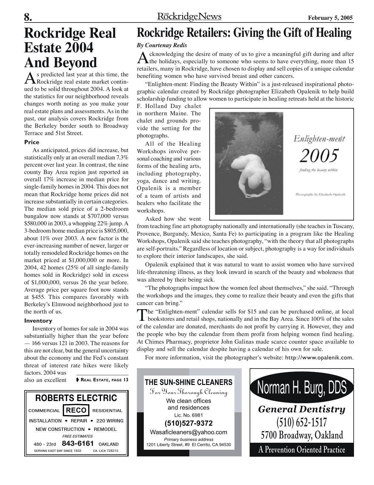 The Rockridge News, February 2005, page 8
