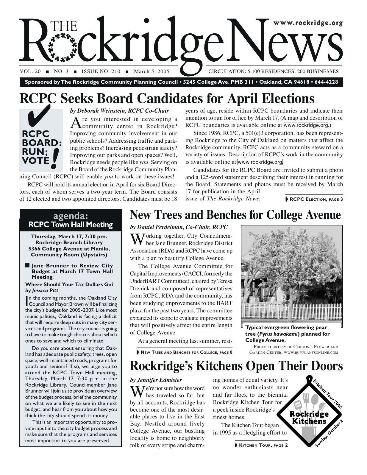 Click to zoom in The Rockridge News, March 2005, page 1