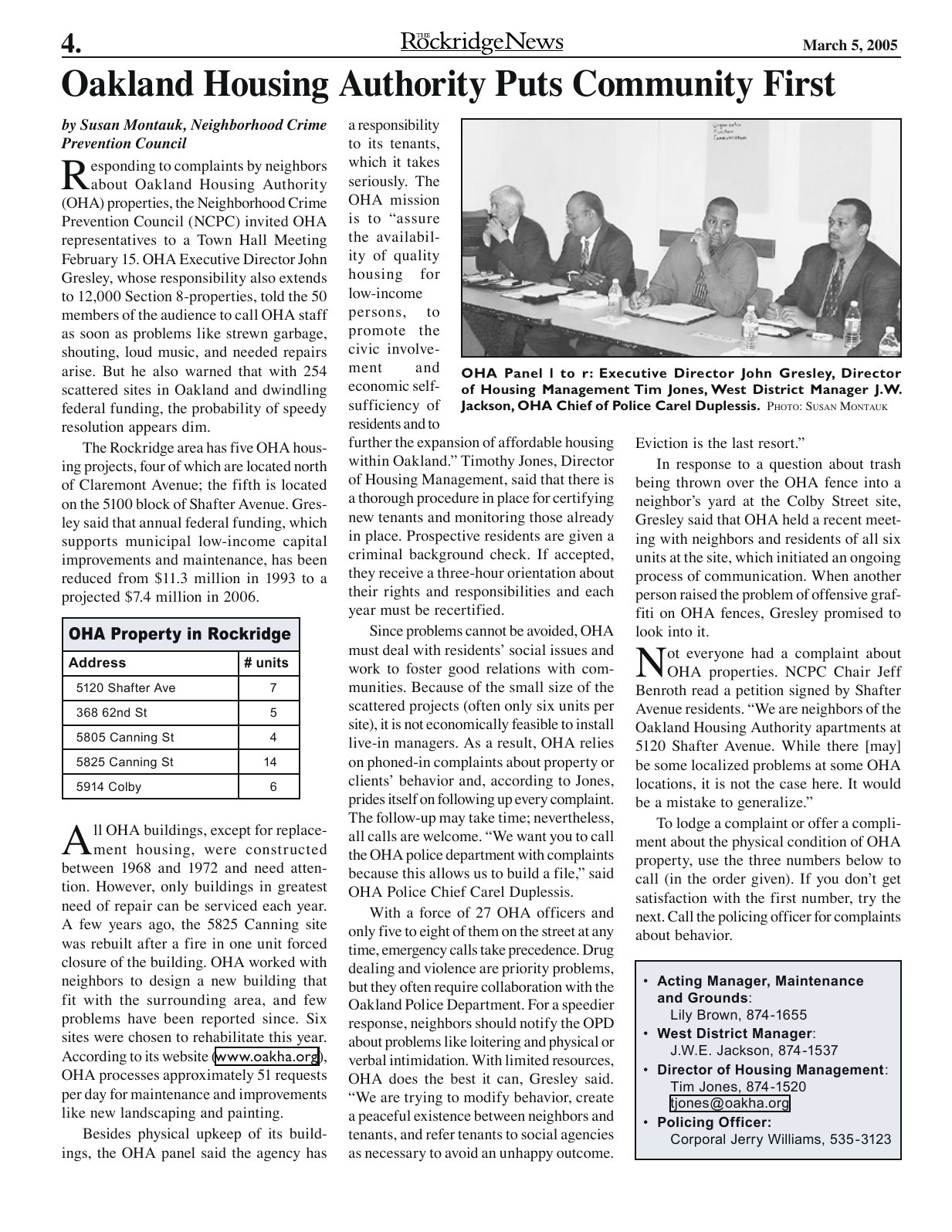 Click to zoom in The Rockridge News, March 2005, page 4