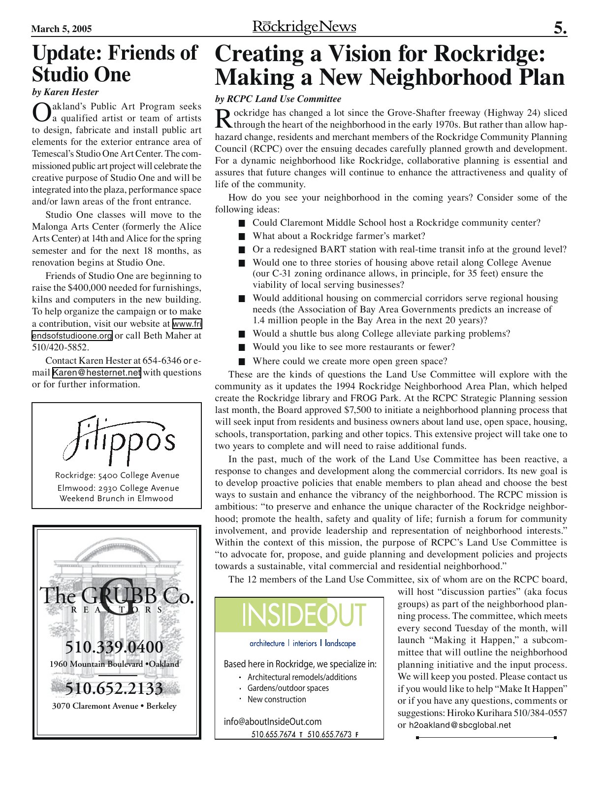 The Rockridge News, March 2005, page 5