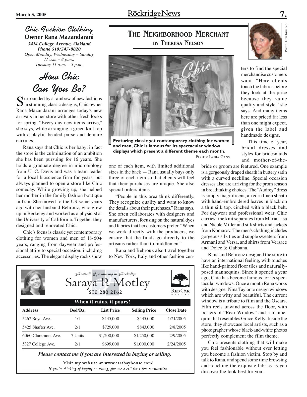 Click to zoom in The Rockridge News, March 2005, page 7
