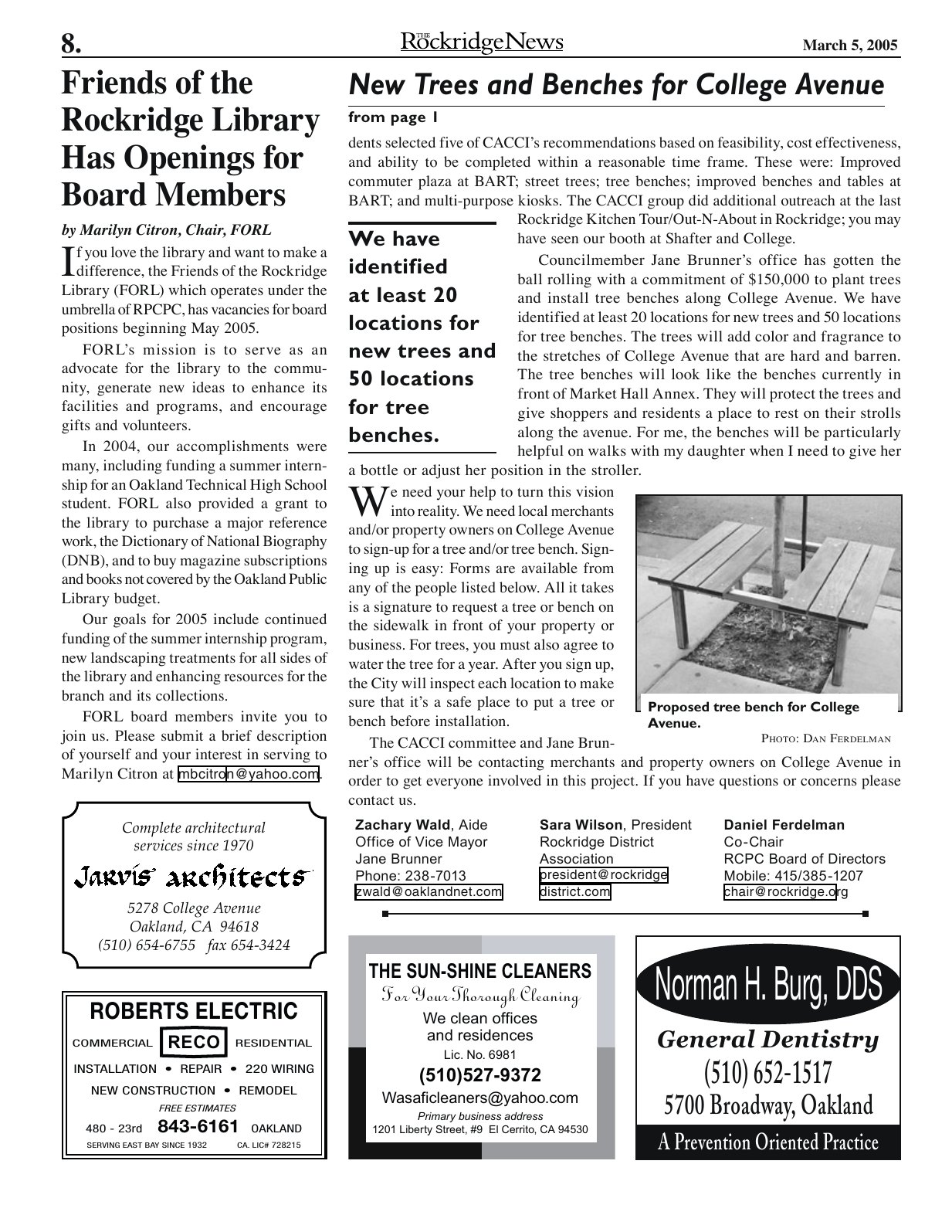 The Rockridge News, March 2005, page 8