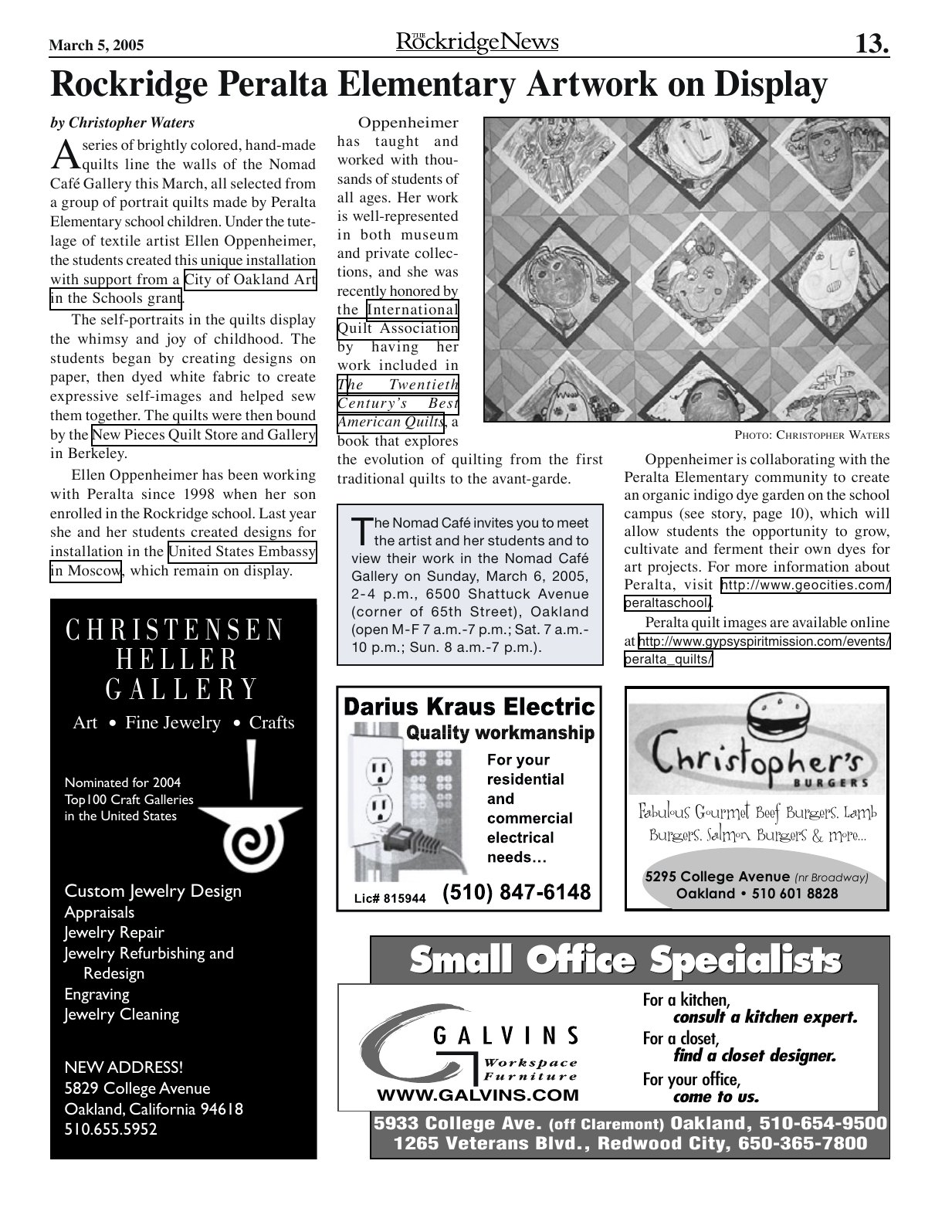 Click to zoom in The Rockridge News, March 2005, page 13