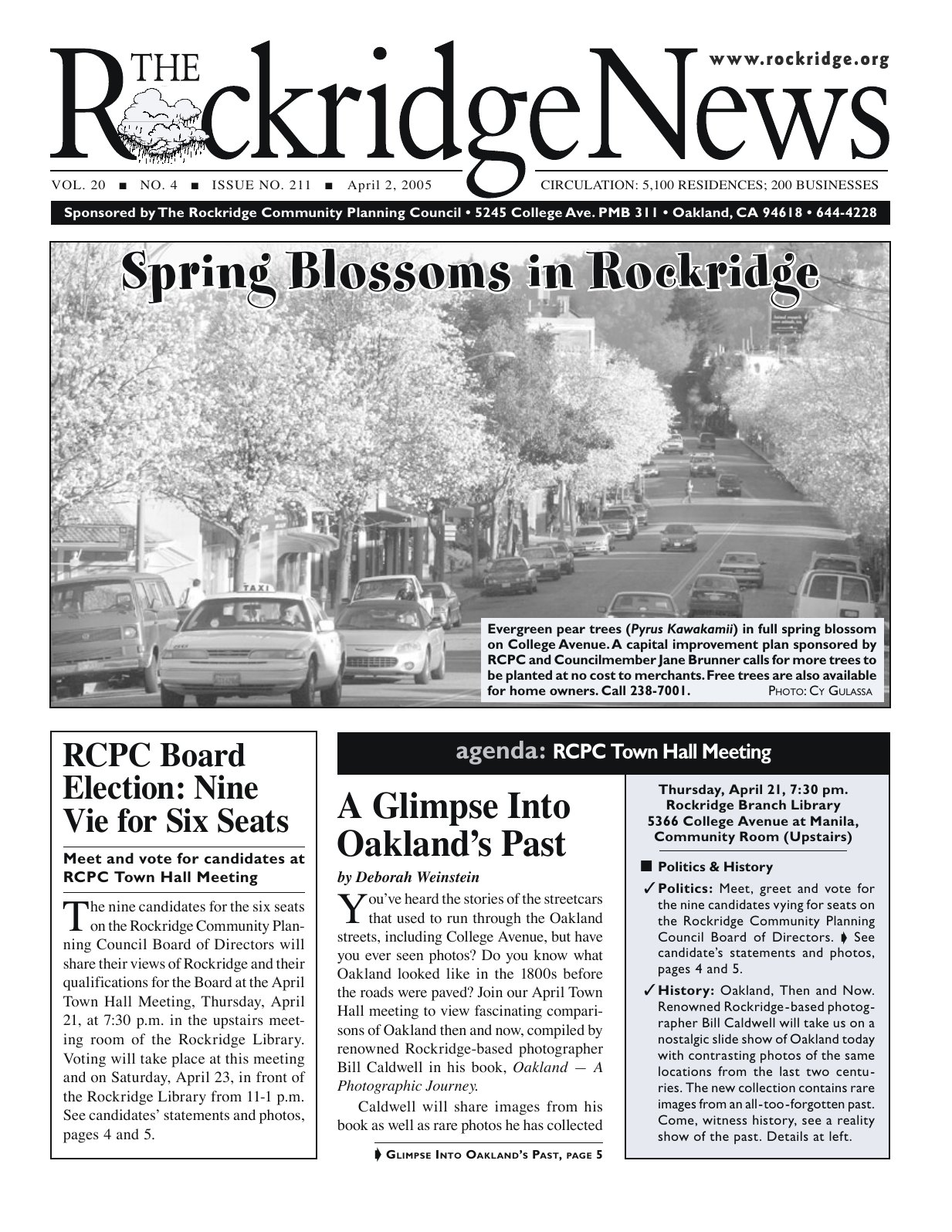 Click to zoom in The Rockridge News, April 2005, page 1
