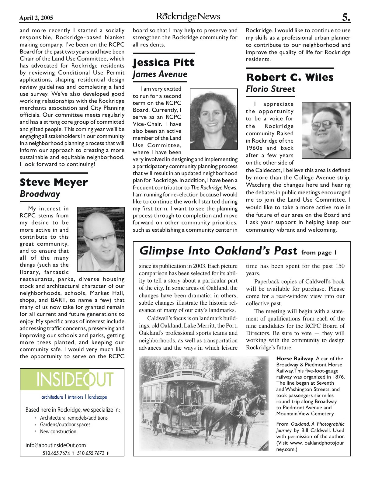 Click to zoom in The Rockridge News, April 2005, page 5