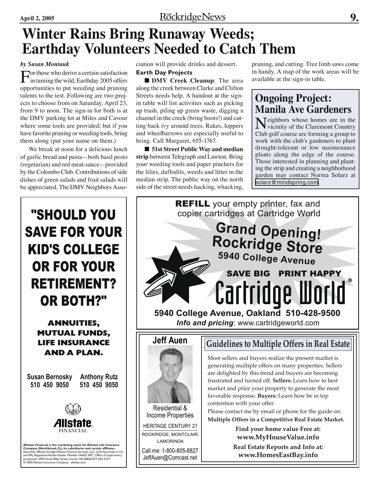 The Rockridge News, April 2005, page 9