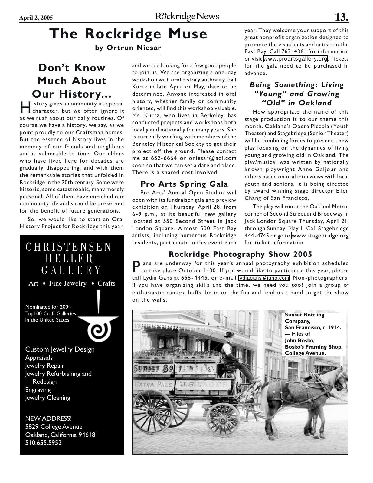 Click to zoom in The Rockridge News, April 2005, page 13