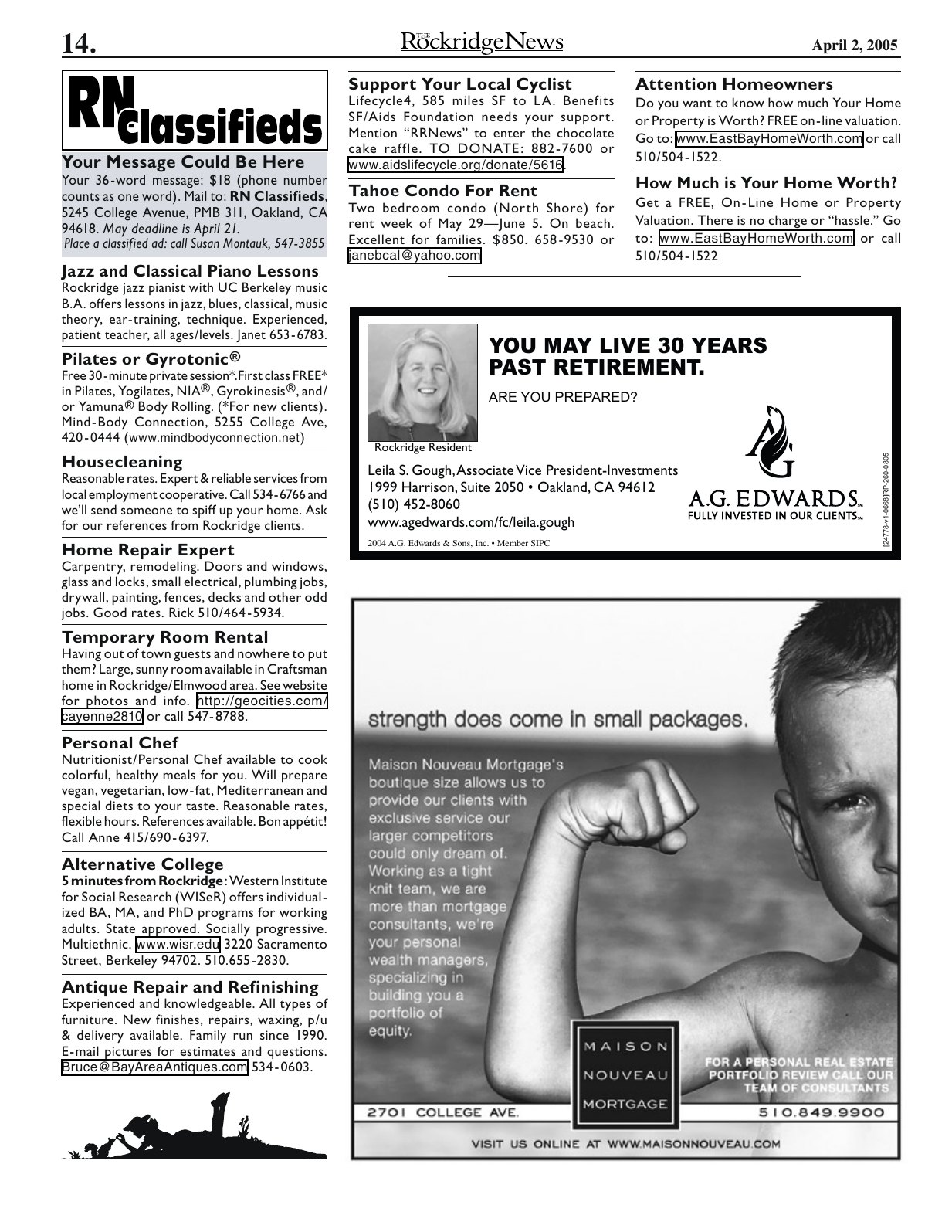 Click to zoom in The Rockridge News, April 2005, page 14