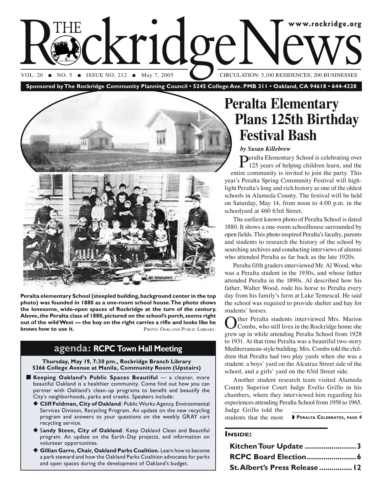 Click to zoom in The Rockridge News, May 2005, page 1