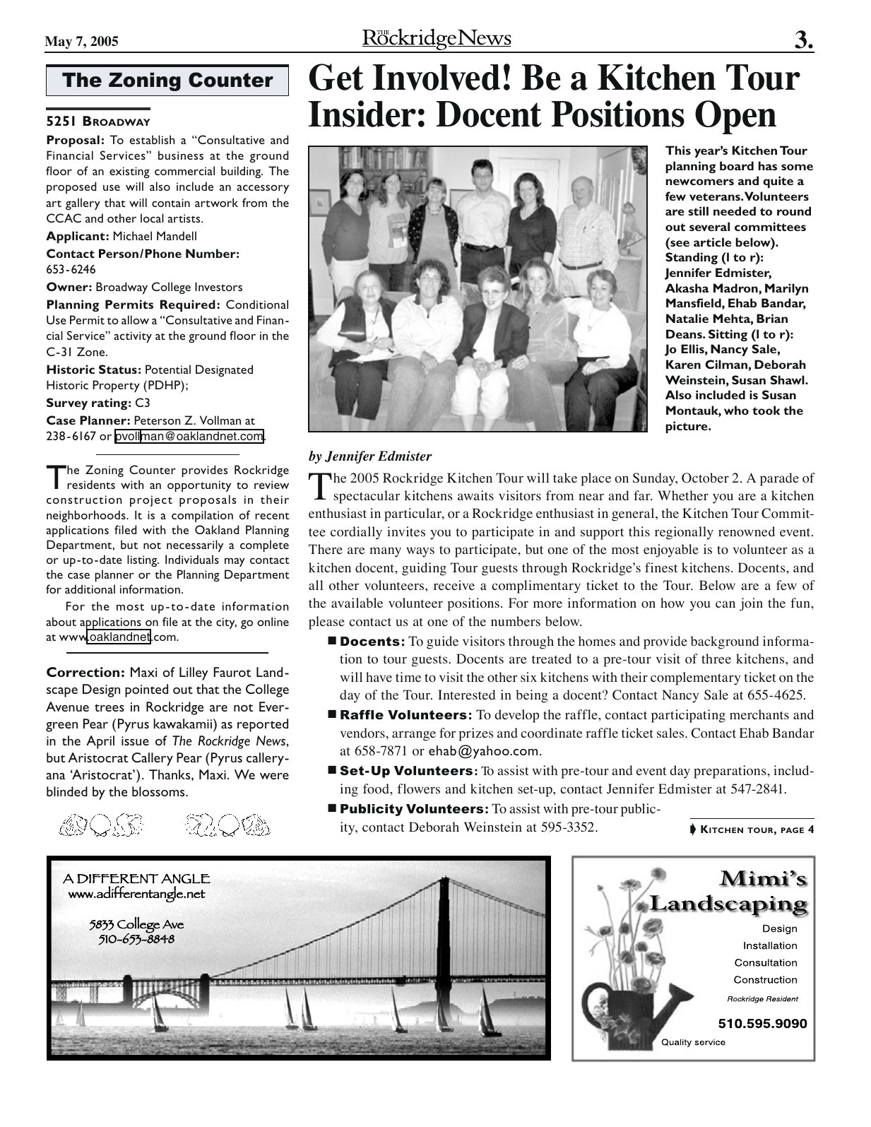 Click to zoom in The Rockridge News, May 2005, page 3