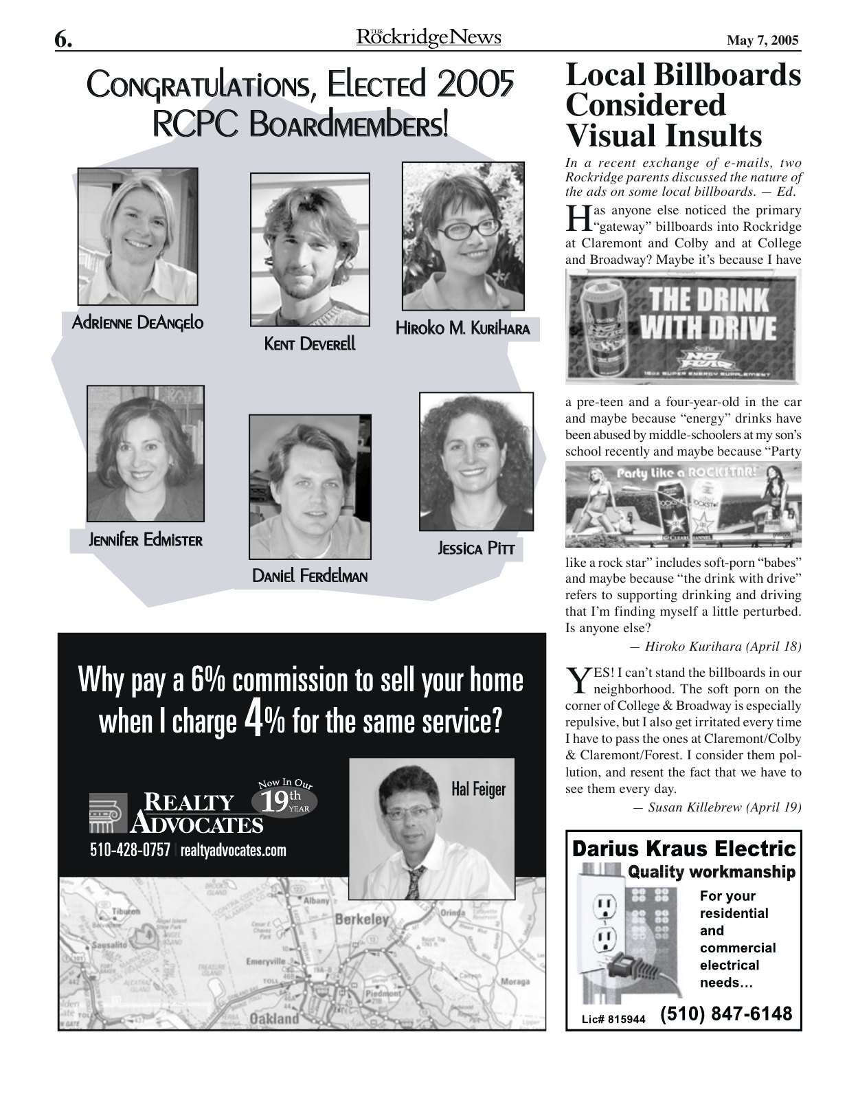Click to zoom in The Rockridge News, May 2005, page 6