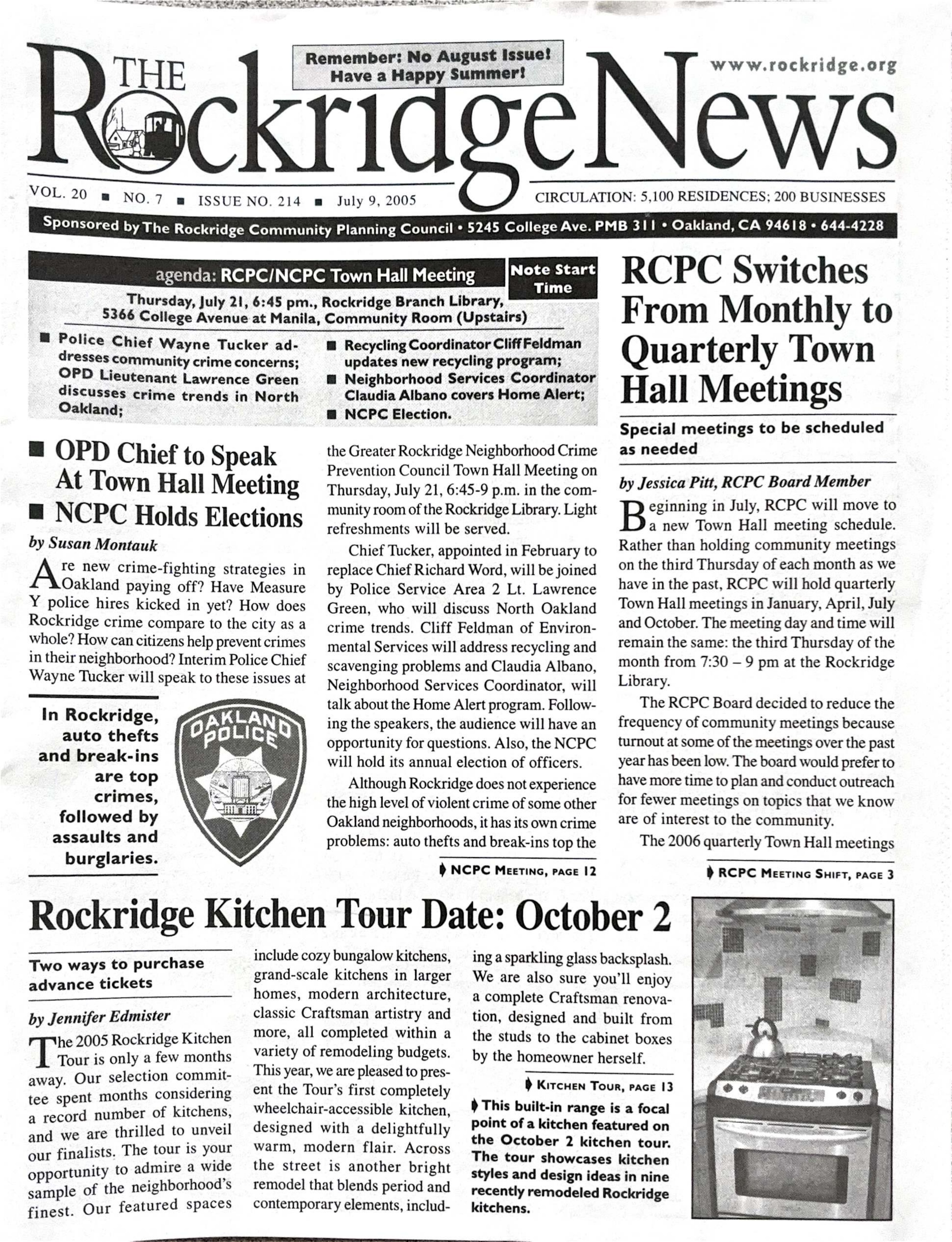Click to zoom in The Rockridge News, June 2005, page 1