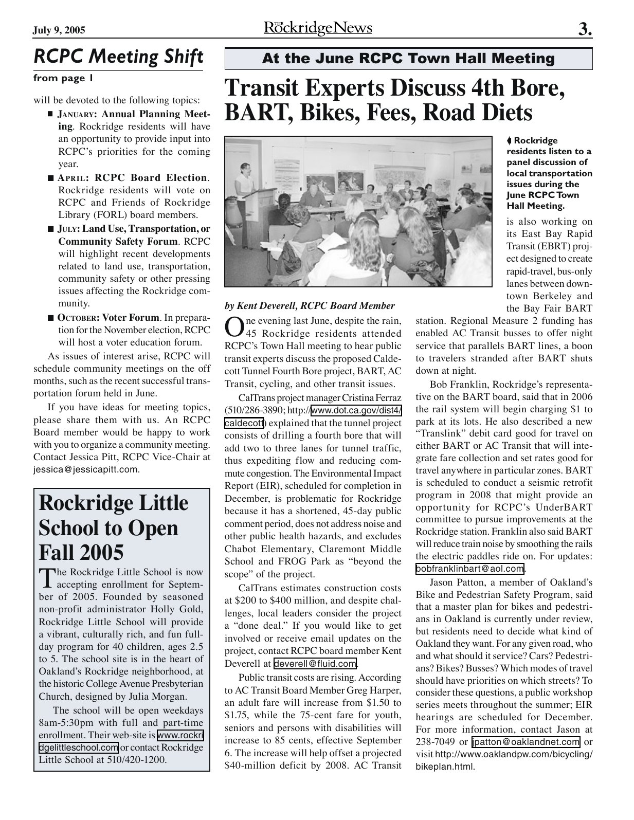 Click to zoom in The Rockridge News, July 2005, page 3