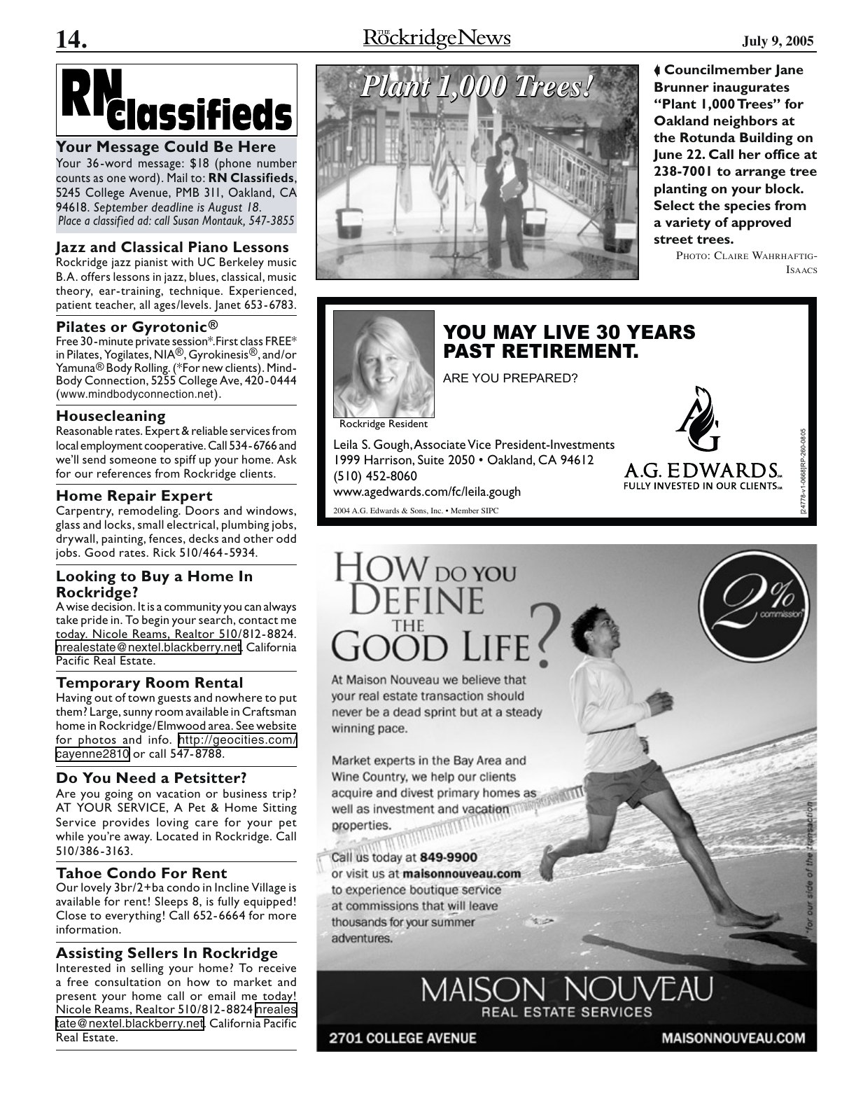 Click to zoom in The Rockridge News, July 2005, page 14