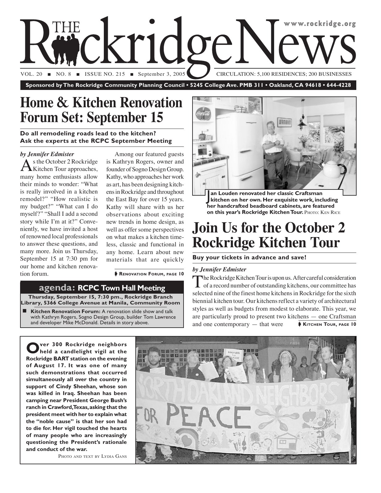 Click to zoom in The Rockridge News, September 2005, page 1