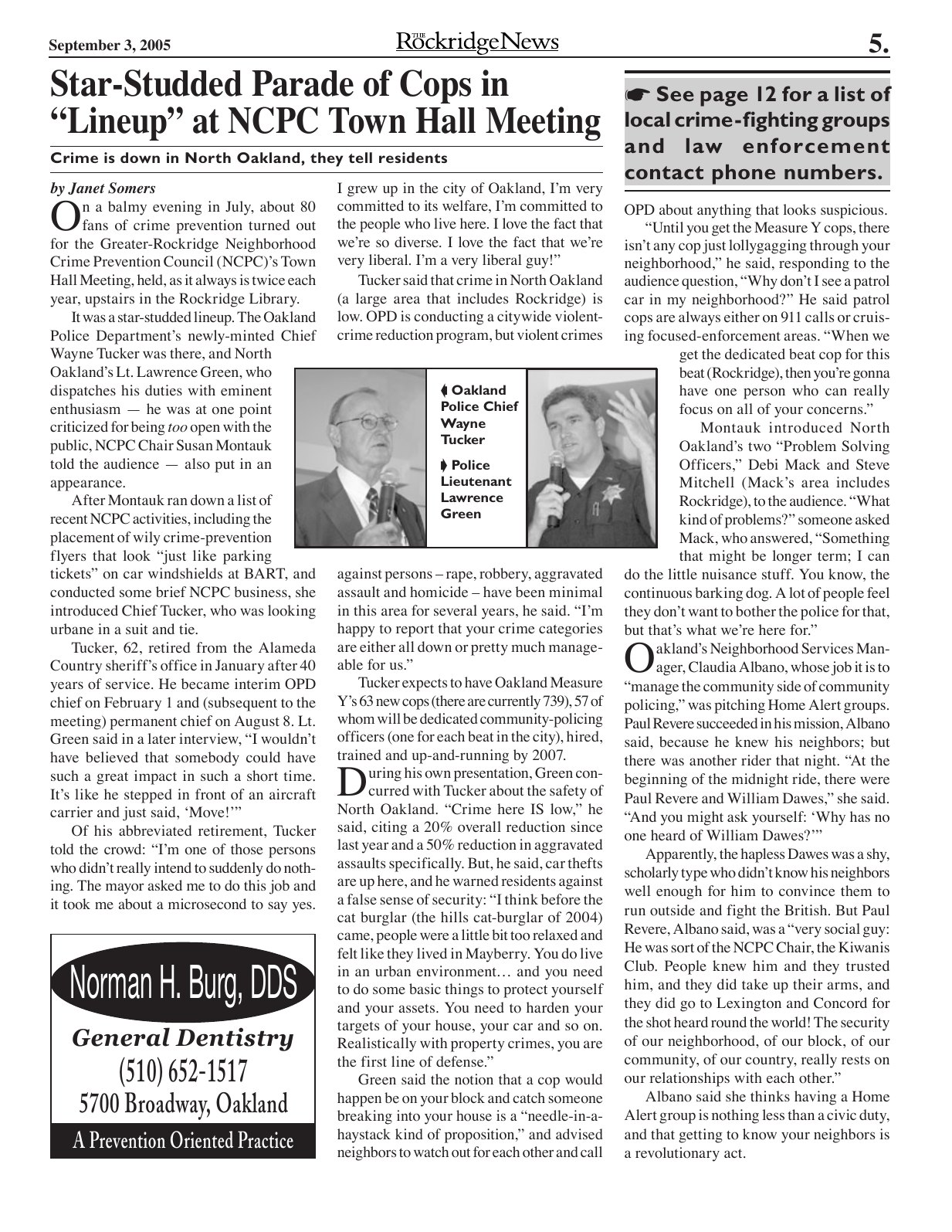 The Rockridge News, September 2005, page 5
