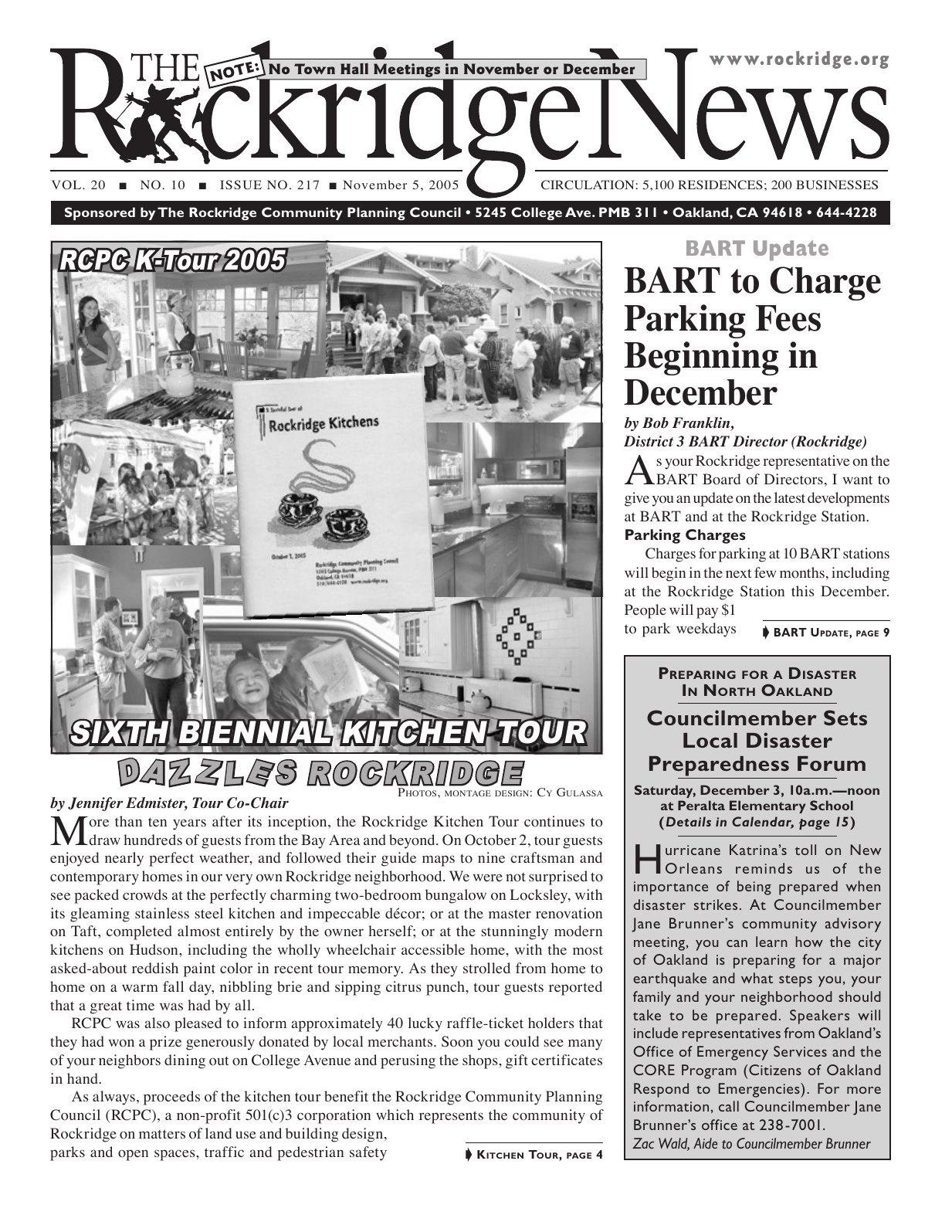 Click to zoom in The Rockridge News, November 2005, page 1