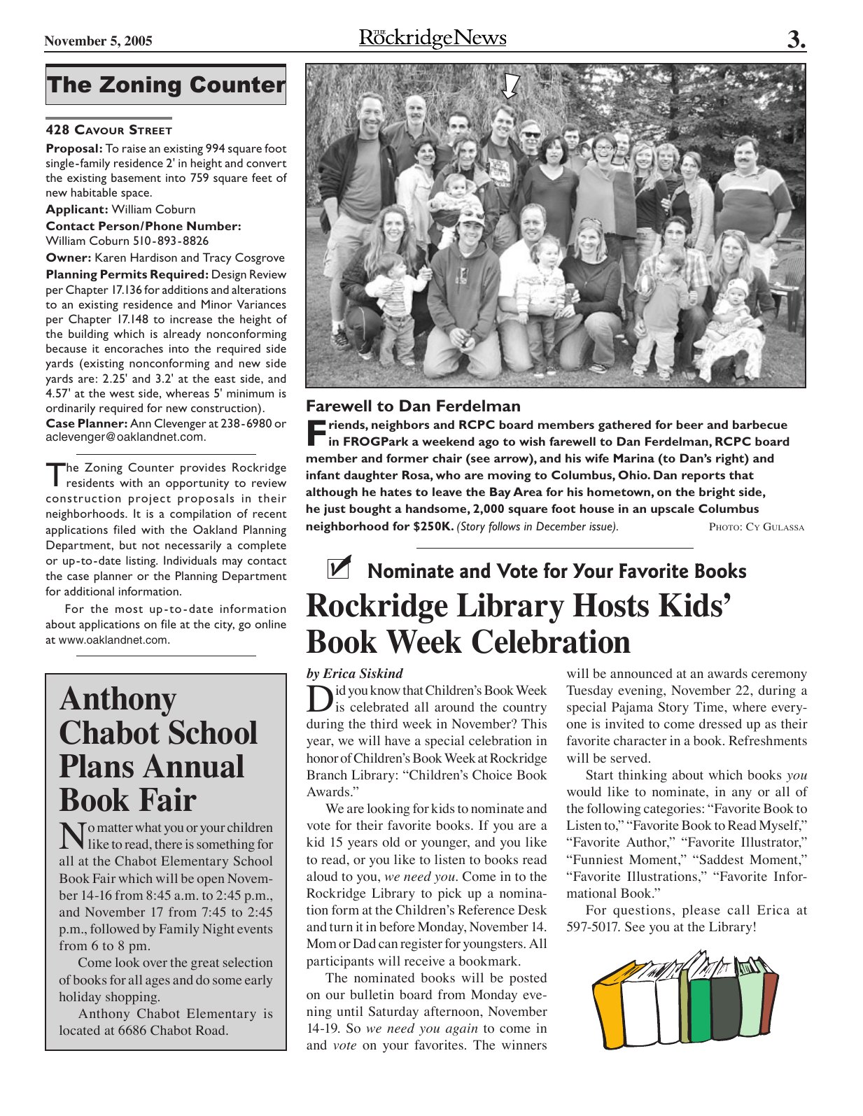 Click to zoom in The Rockridge News, November 2005, page 3