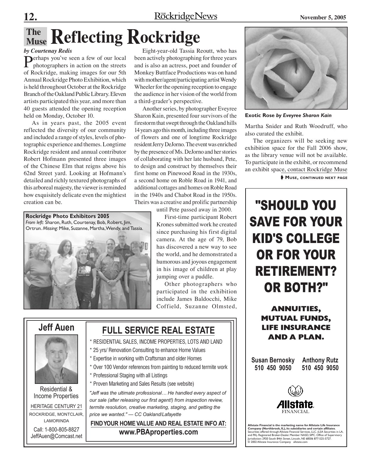 Click to zoom in The Rockridge News, November 2005, page 12