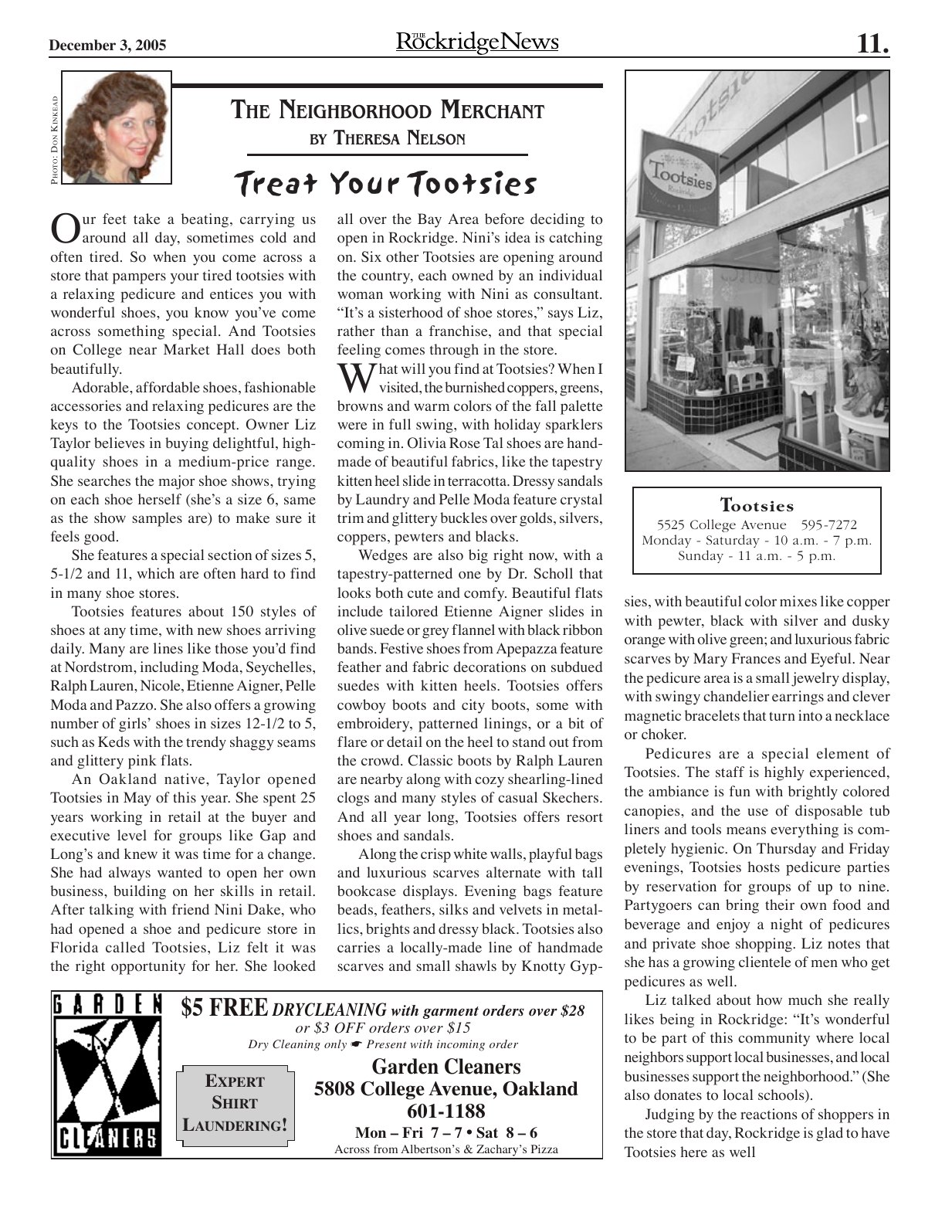 Click to zoom in The Rockridge News, December 2005, page 11