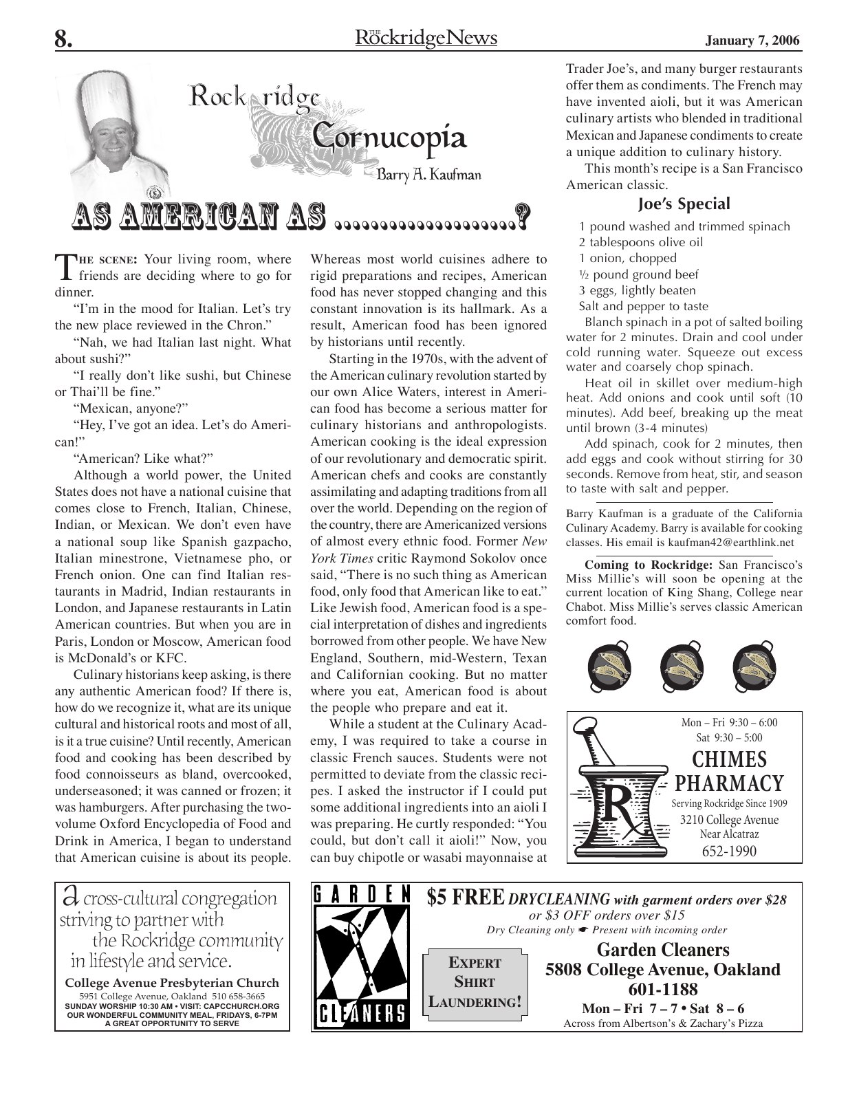 Click to zoom in The Rockridge News, January 2006, page 8