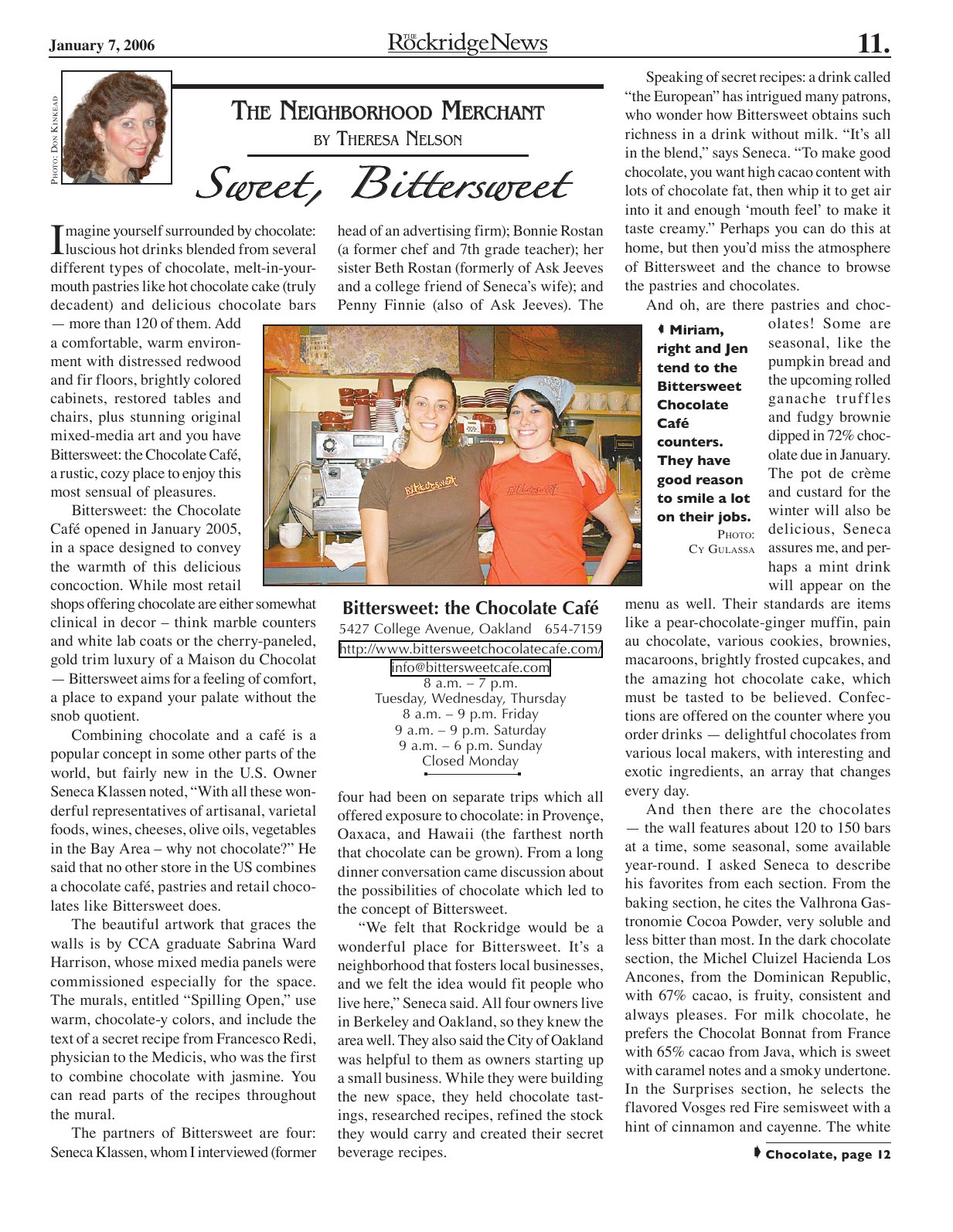 Click to zoom in The Rockridge News, January 2006, page 11