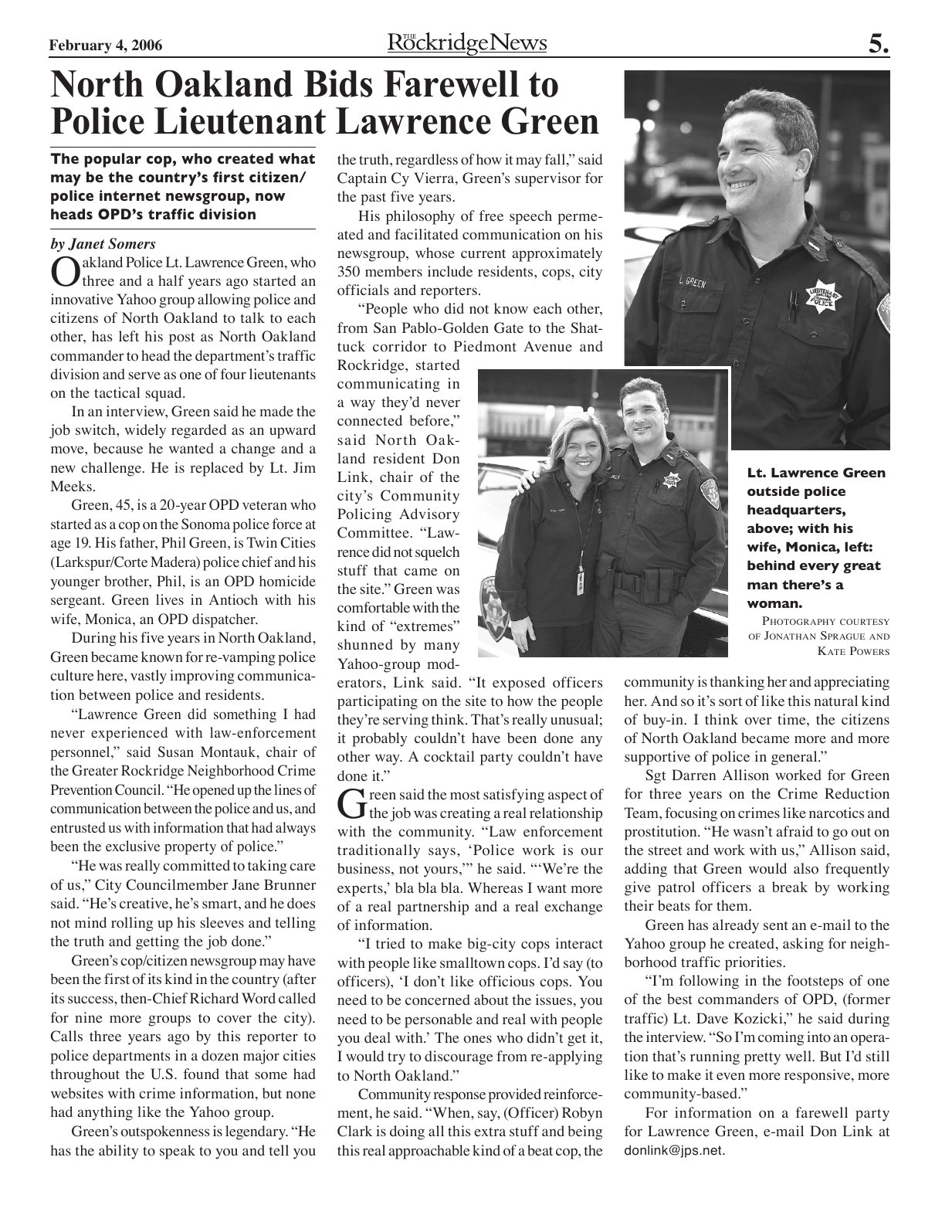 Click to zoom in The Rockridge News, February 2006, page 5