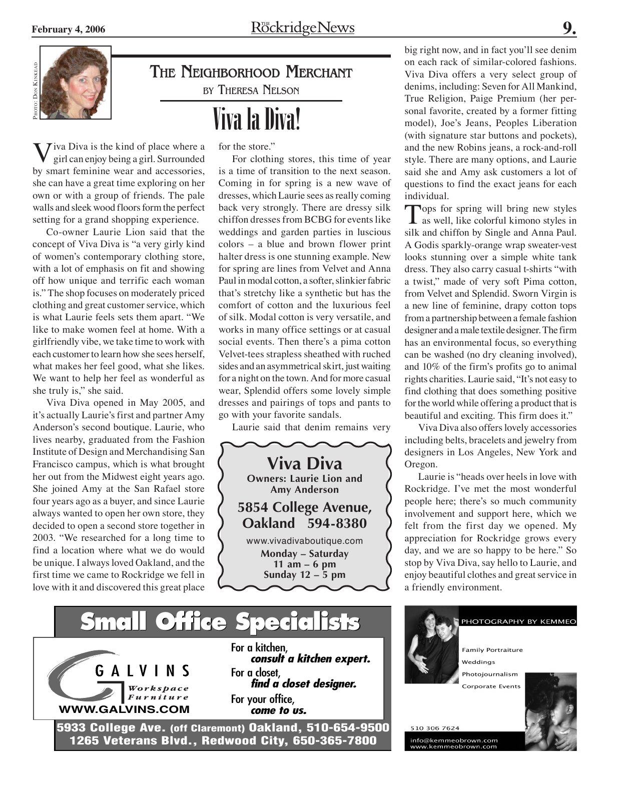 Click to zoom in The Rockridge News, February 2006, page 9