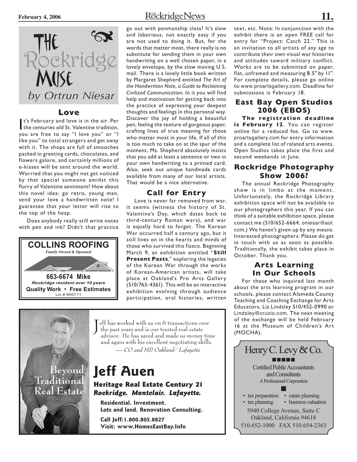 Click to zoom in The Rockridge News, February 2006, page 11