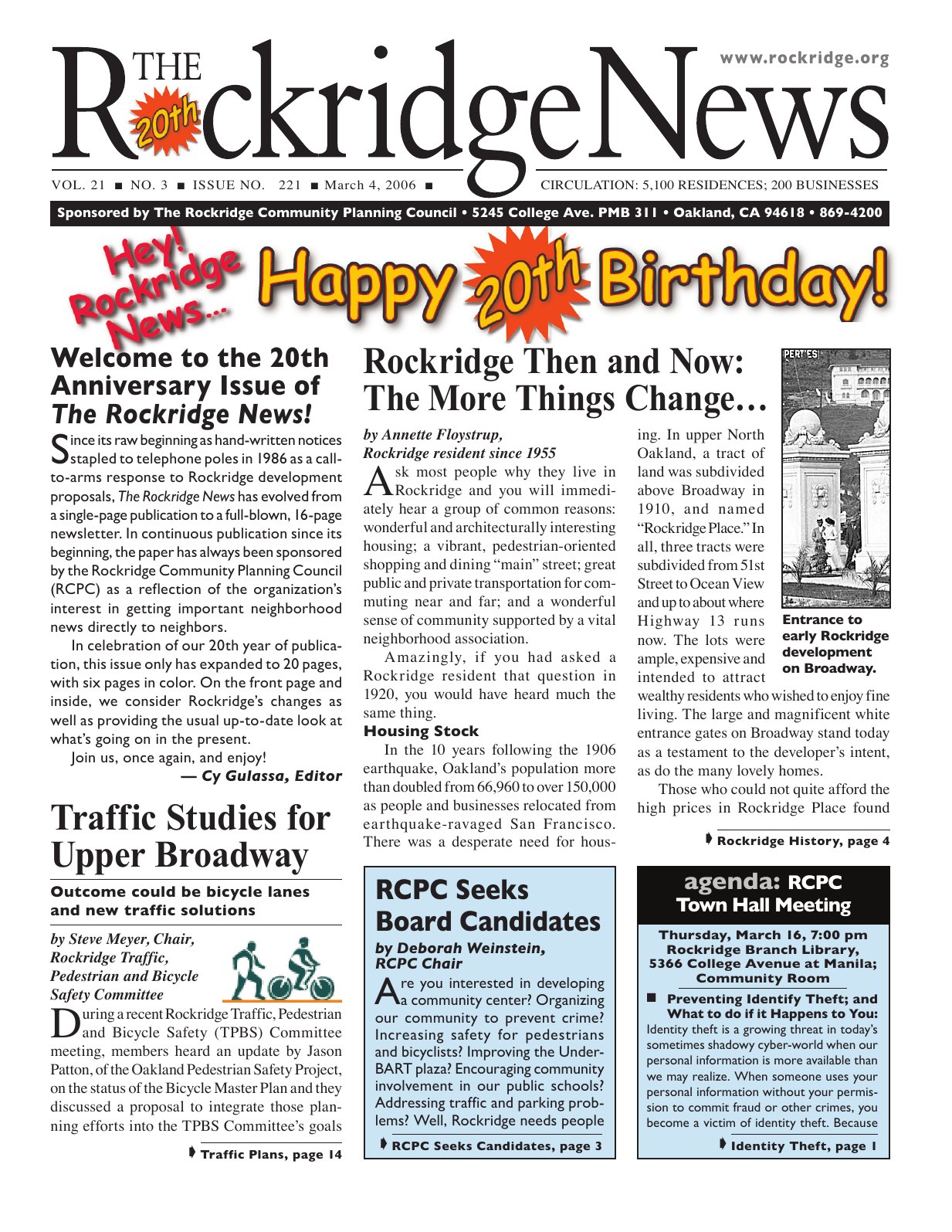 Click to zoom in The Rockridge News, March 2006, page 1