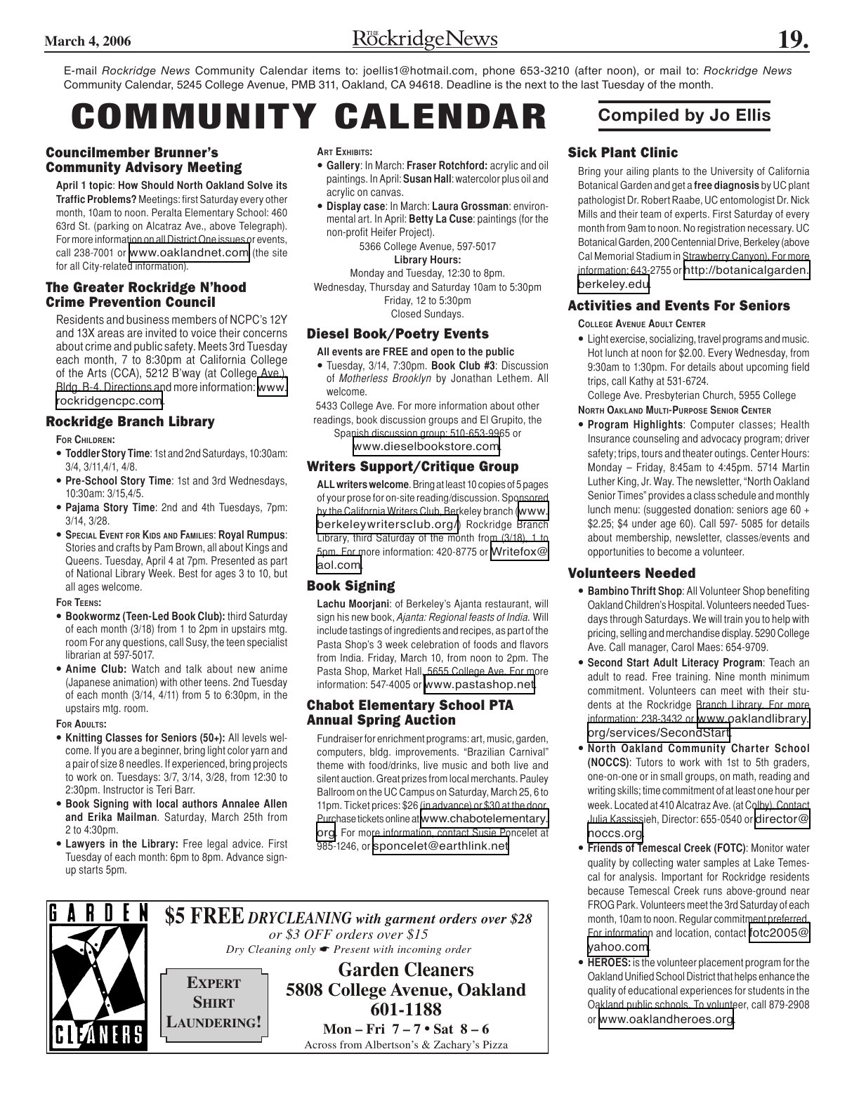 Click to zoom in The Rockridge News, March 2006, page 19