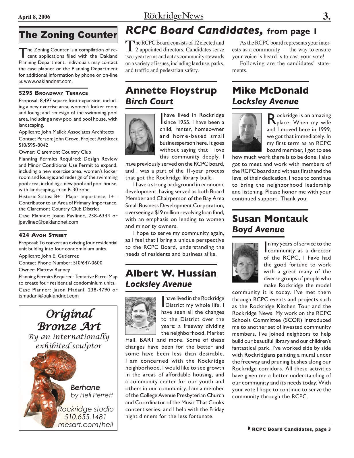 Click to zoom in The Rockridge News, April 2006, page 3