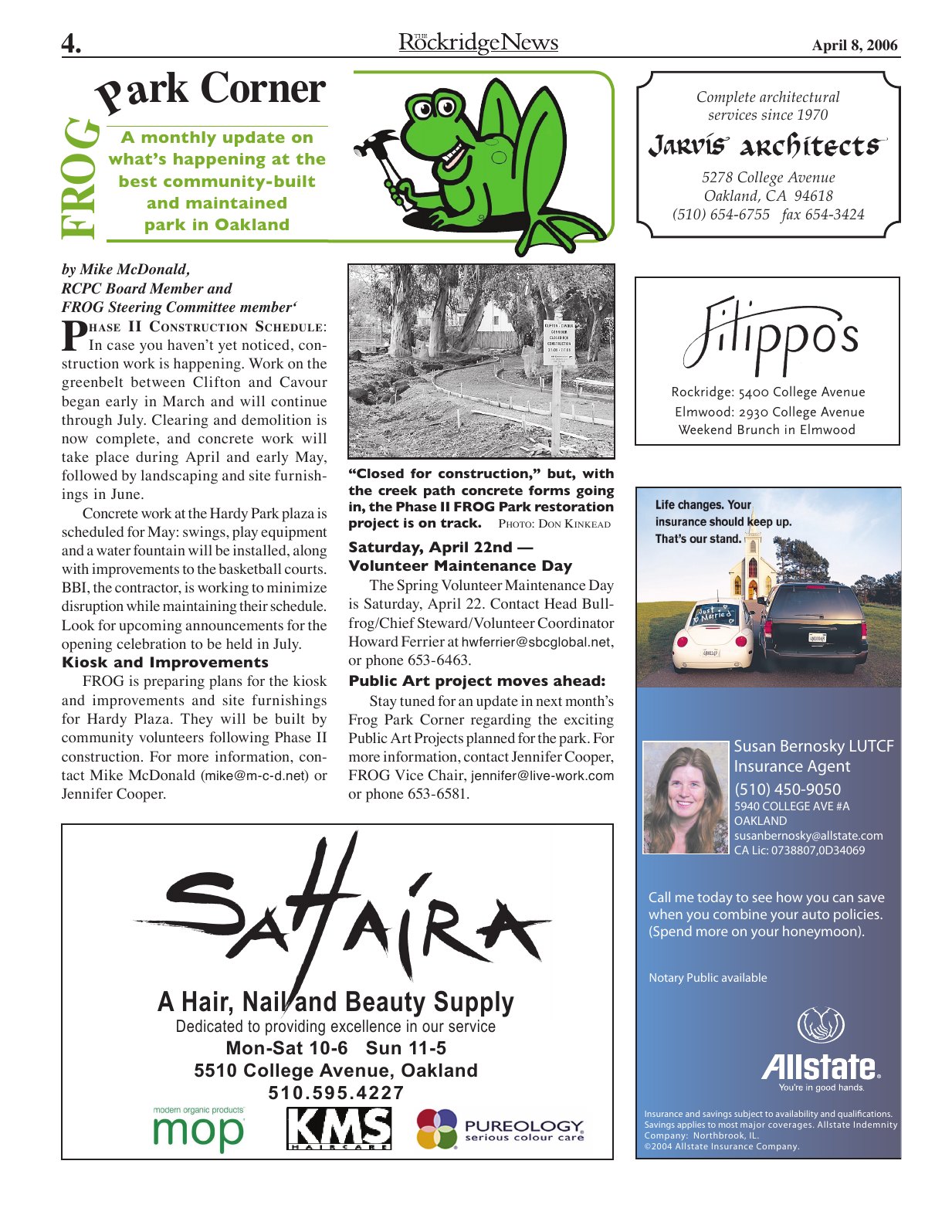 Click to zoom in The Rockridge News, April 2006, page 4