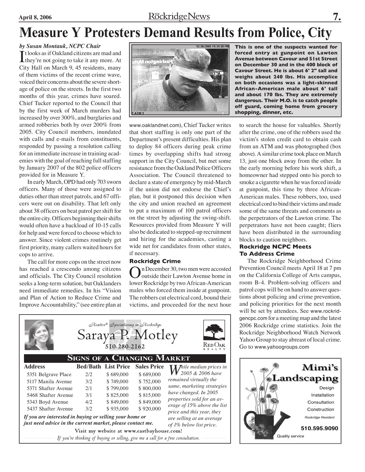 Click to zoom in The Rockridge News, April 2006, page 7