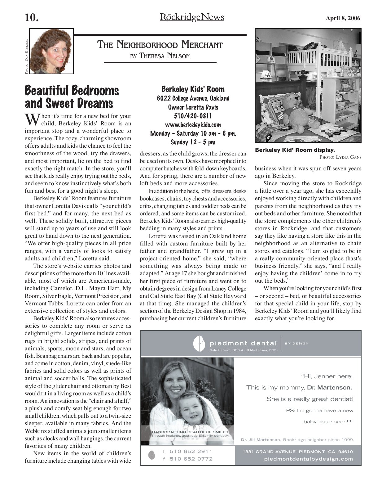 Click to zoom in The Rockridge News, April 2006, page 10
