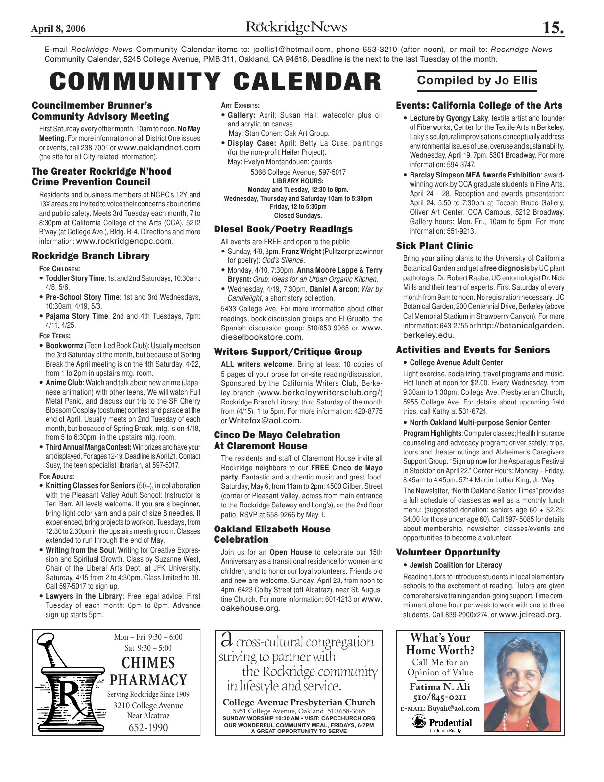 Click to zoom in The Rockridge News, April 2006, page 15