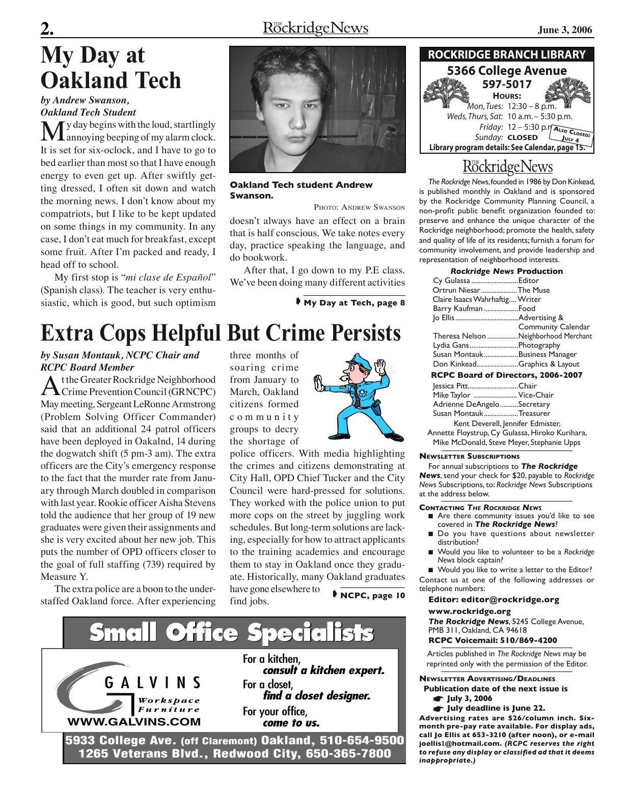 The Rockridge News, June 2006, page 2
