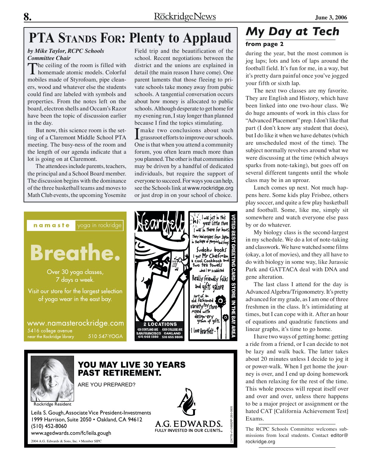 Click to zoom in The Rockridge News, June 2006, page 8