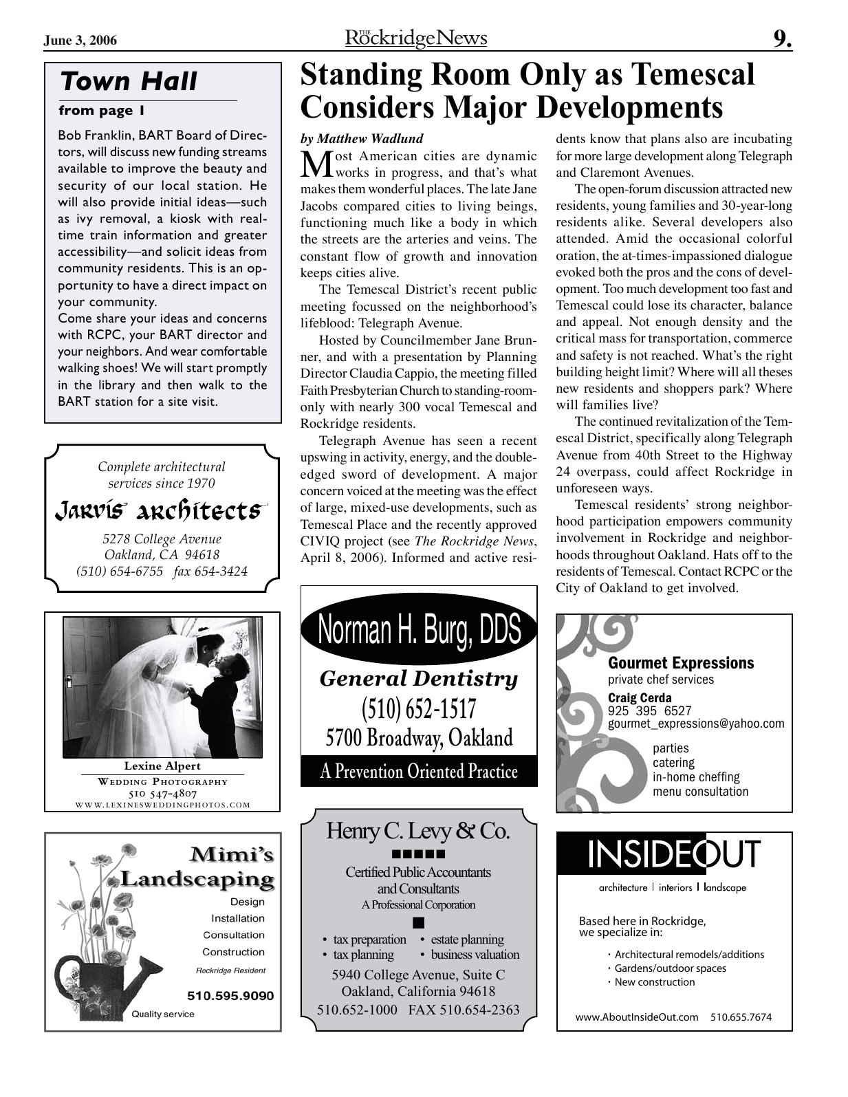 Click to zoom in The Rockridge News, June 2006, page 9